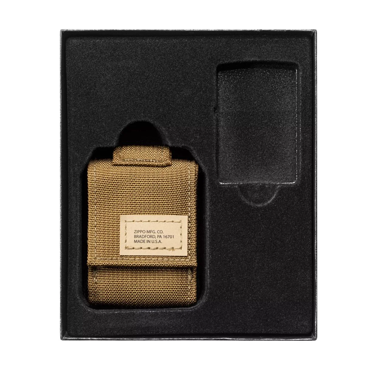 Zippo Black Crackle Lighter and Coyote MOLLE Pouch - 49401 - Image 3