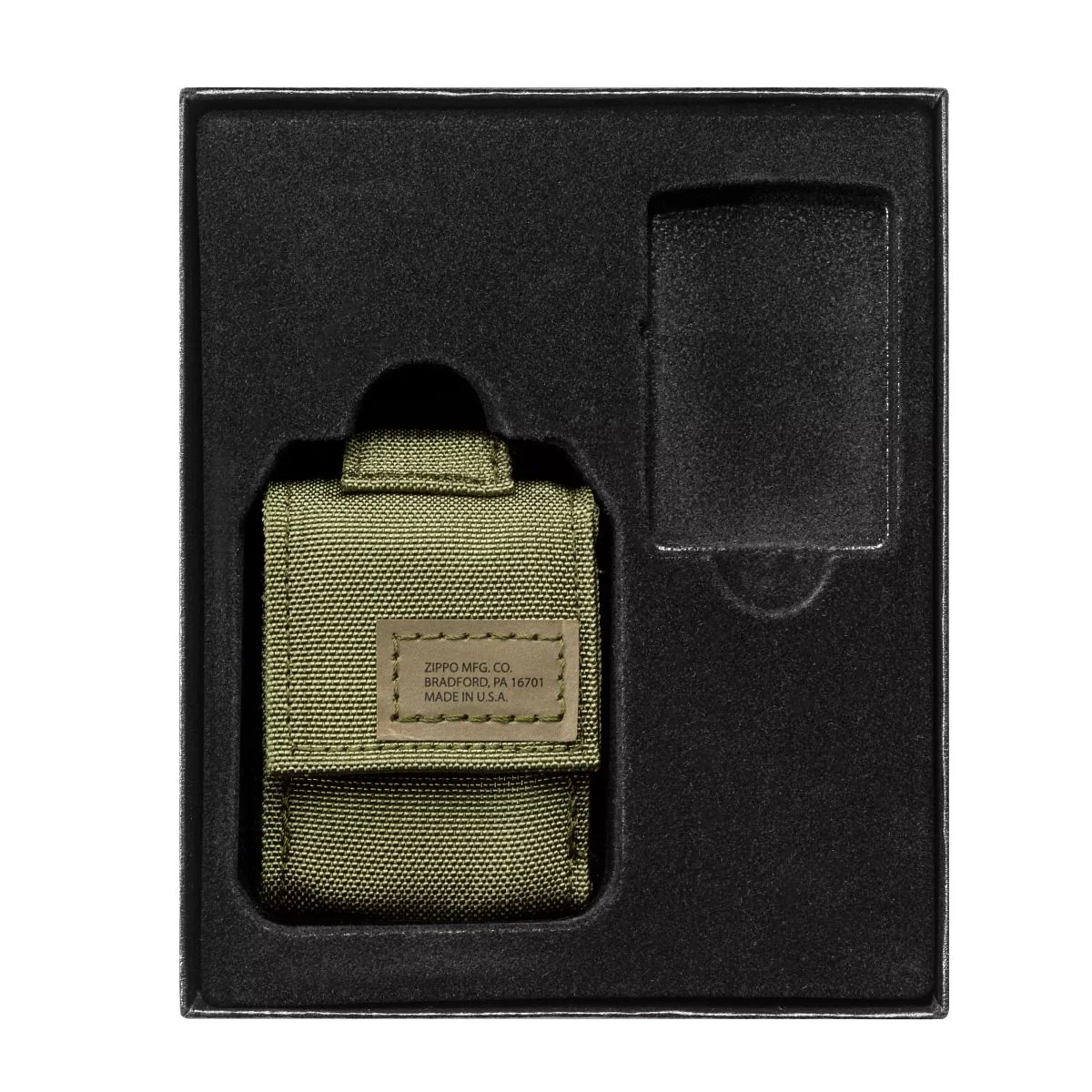 Zippo Black Crackle Lighter and Green MOLLE Pouch - 49400 - Image 3