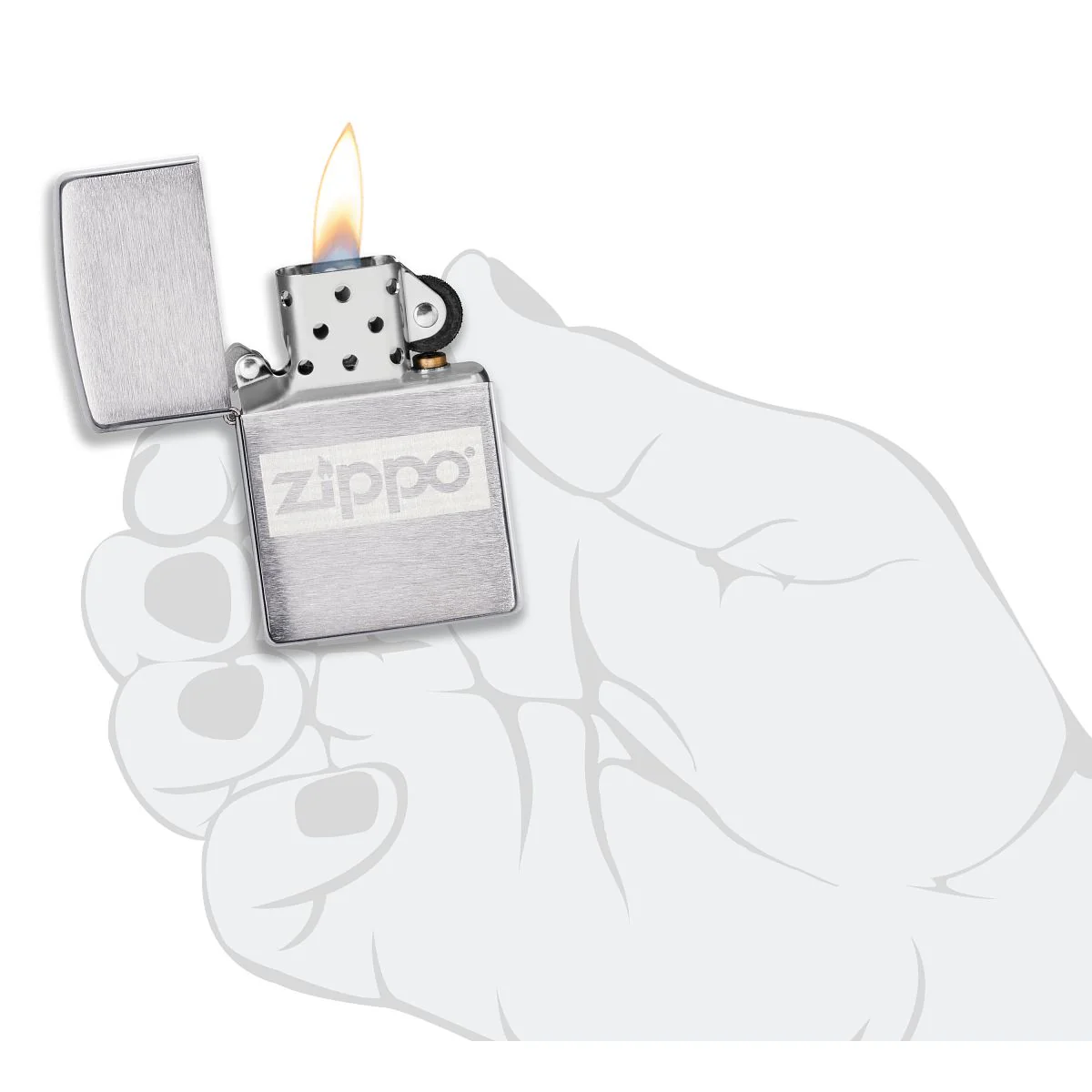 Zippo Brushed Chrome Lighter and Flask Set - 49358 - Image 6