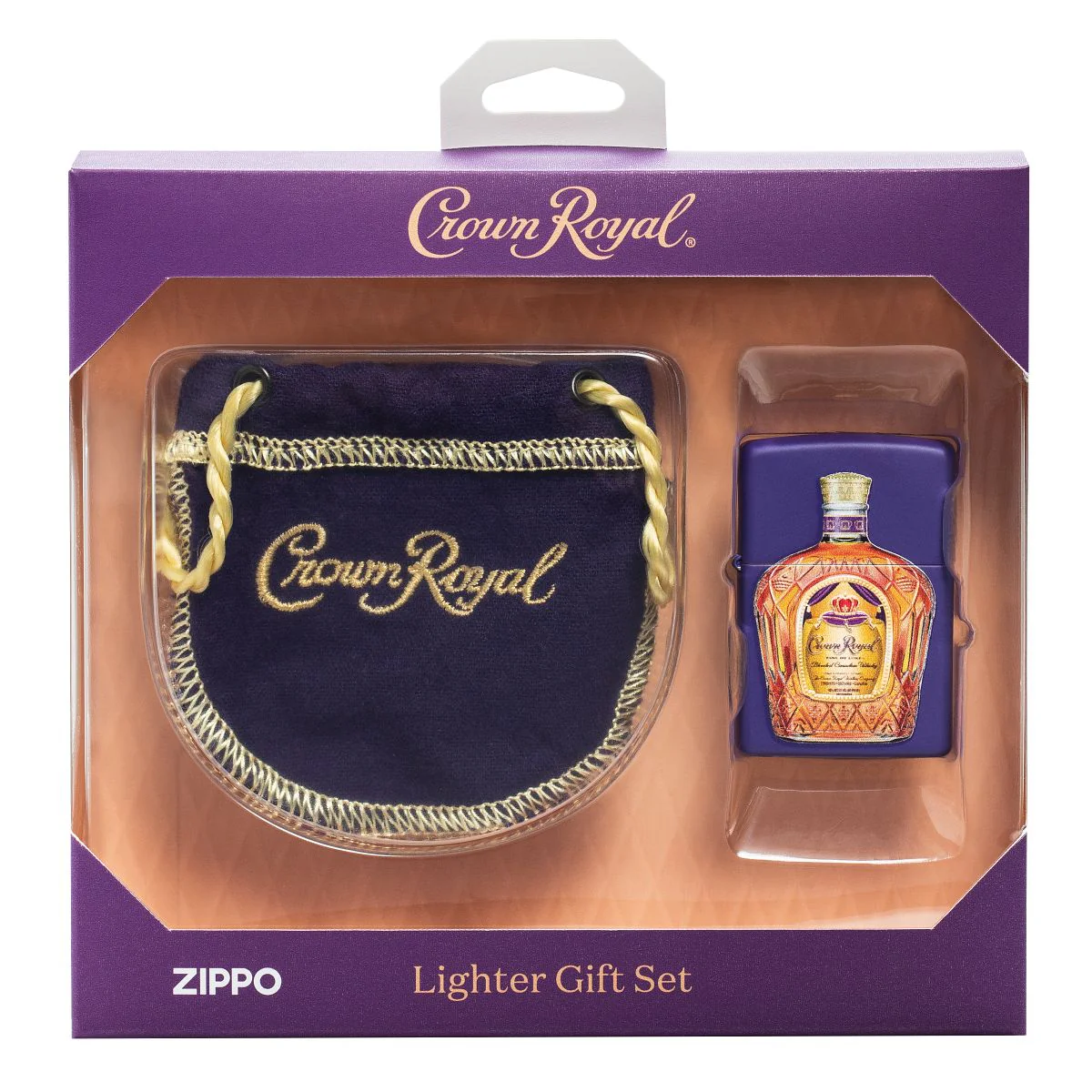Zippo Crown Royal Lighter with Pouch, Texture Print - Purple Matte 49661 - Image 3