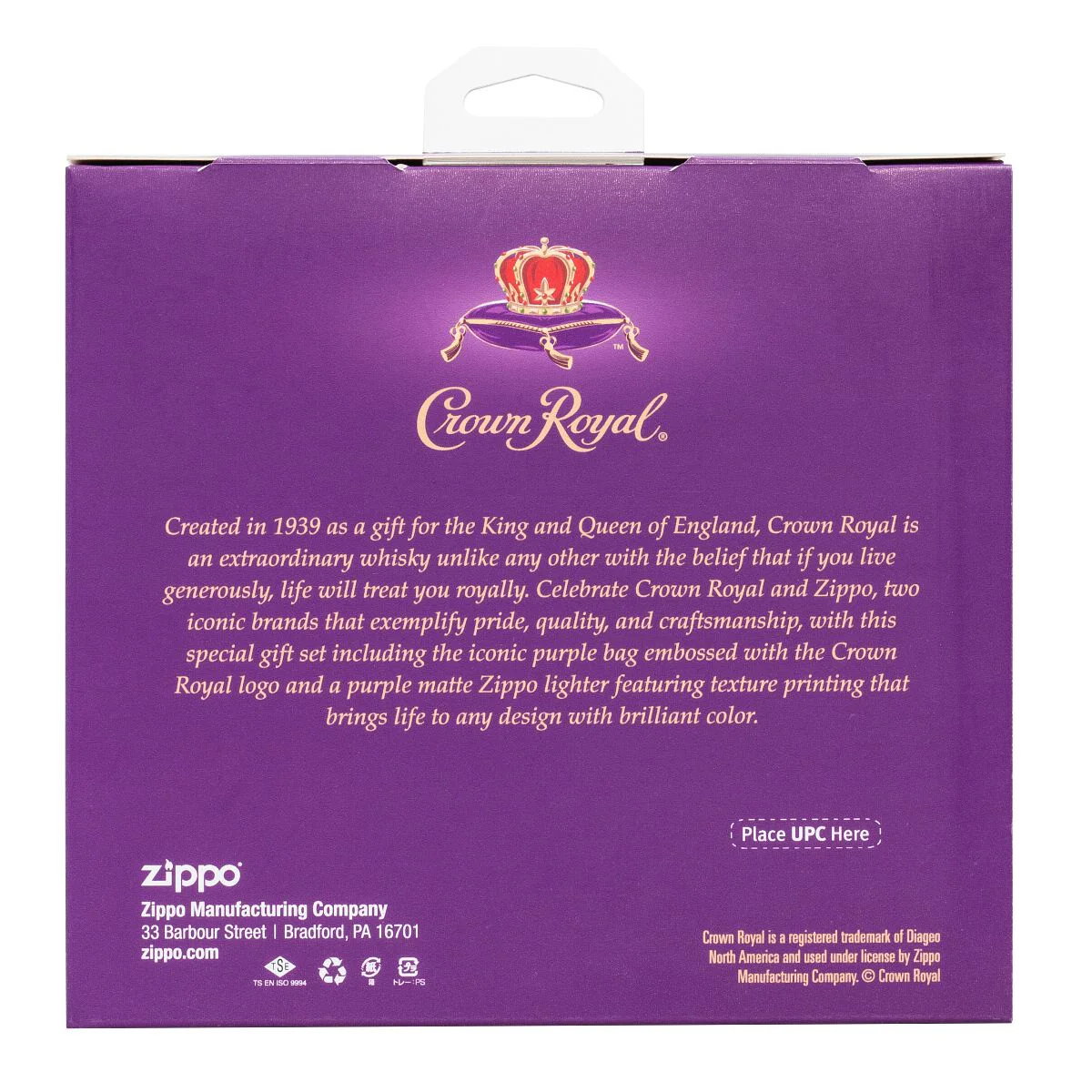 Zippo Crown Royal Lighter with Pouch, Texture Print - Purple Matte 49661 - Image 5