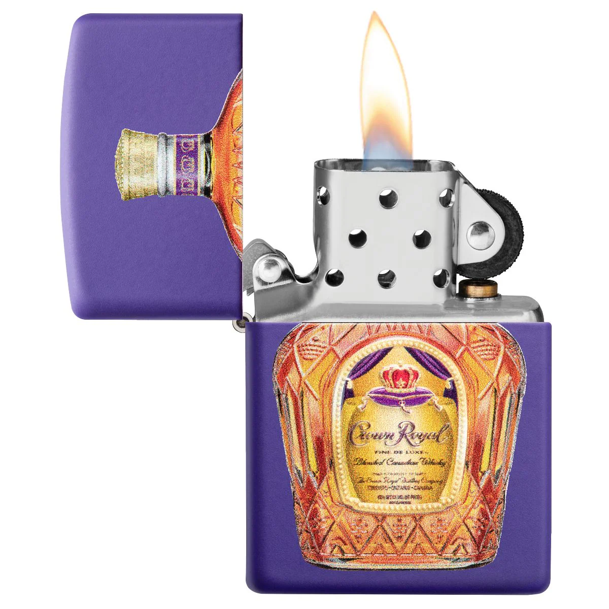 Zippo Crown Royal Lighter with Pouch, Texture Print - Purple Matte 49661 - Image 7