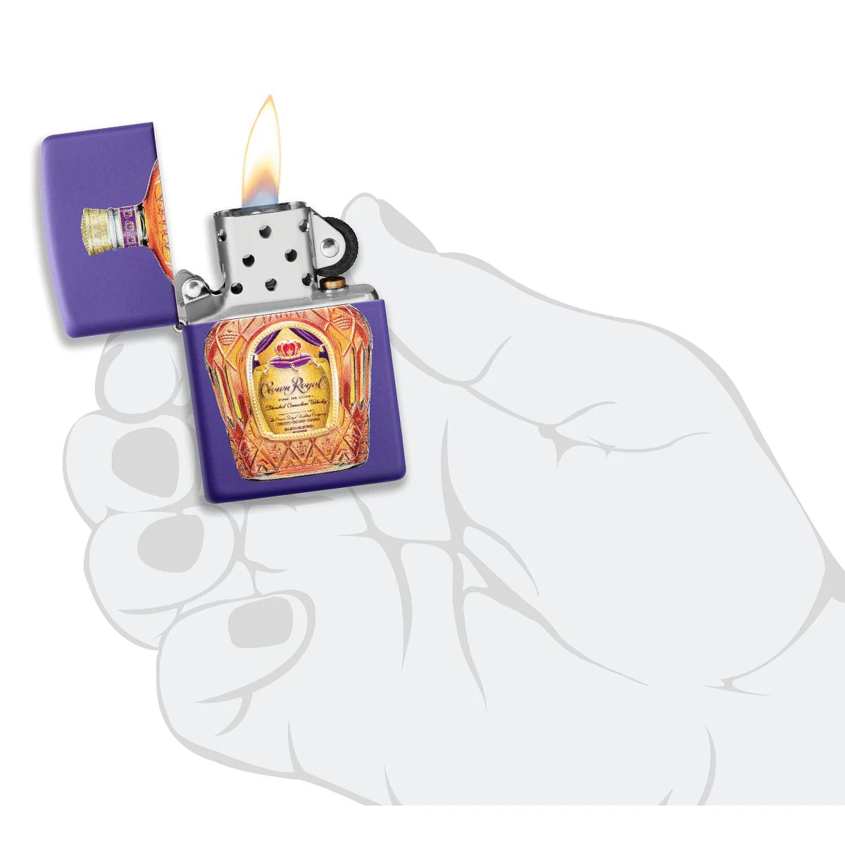 Zippo Crown Royal Lighter with Pouch, Texture Print - Purple Matte 49661 - Image 9