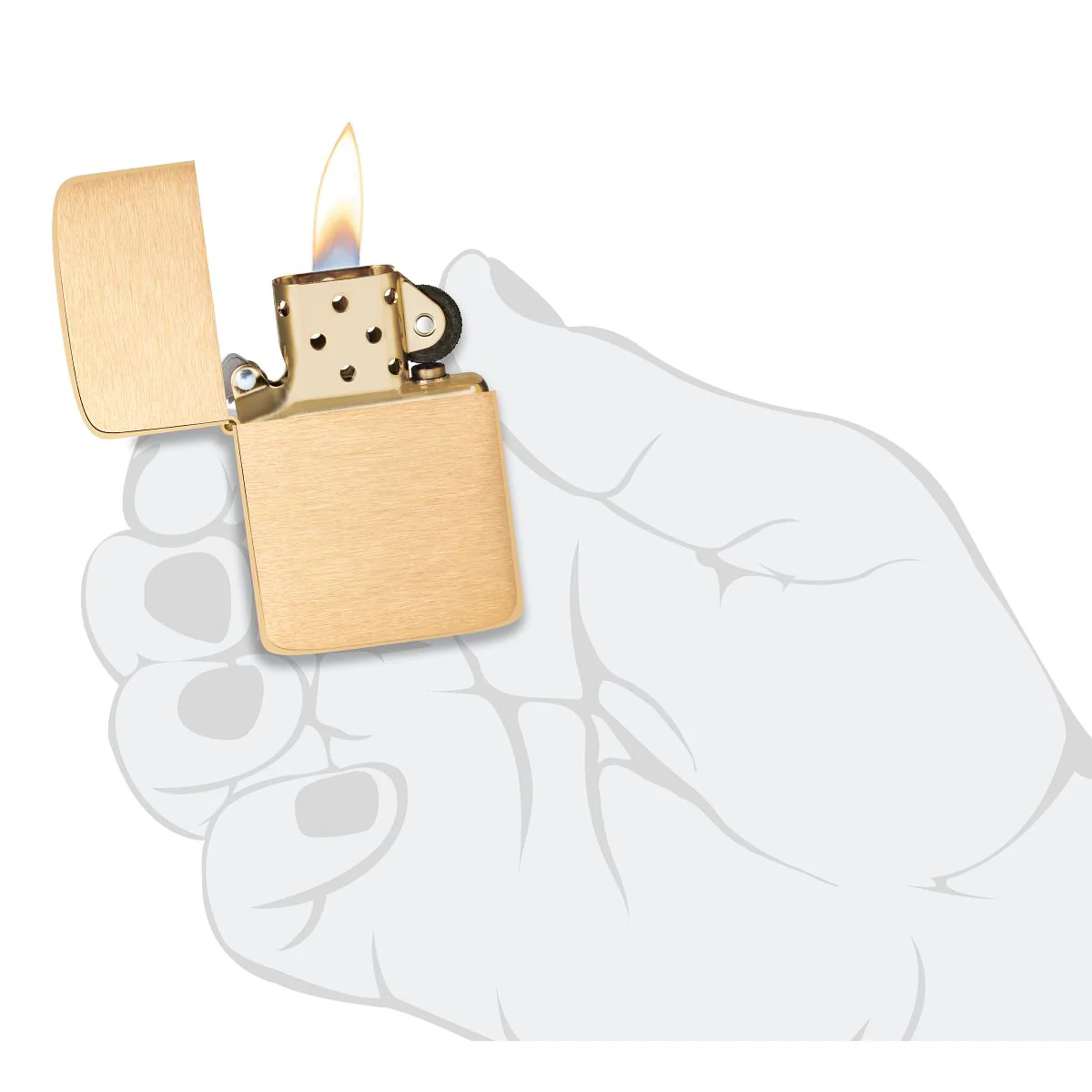 Zippo Lighter: 1941 Replica - Brushed Brass 1941B - Image 5