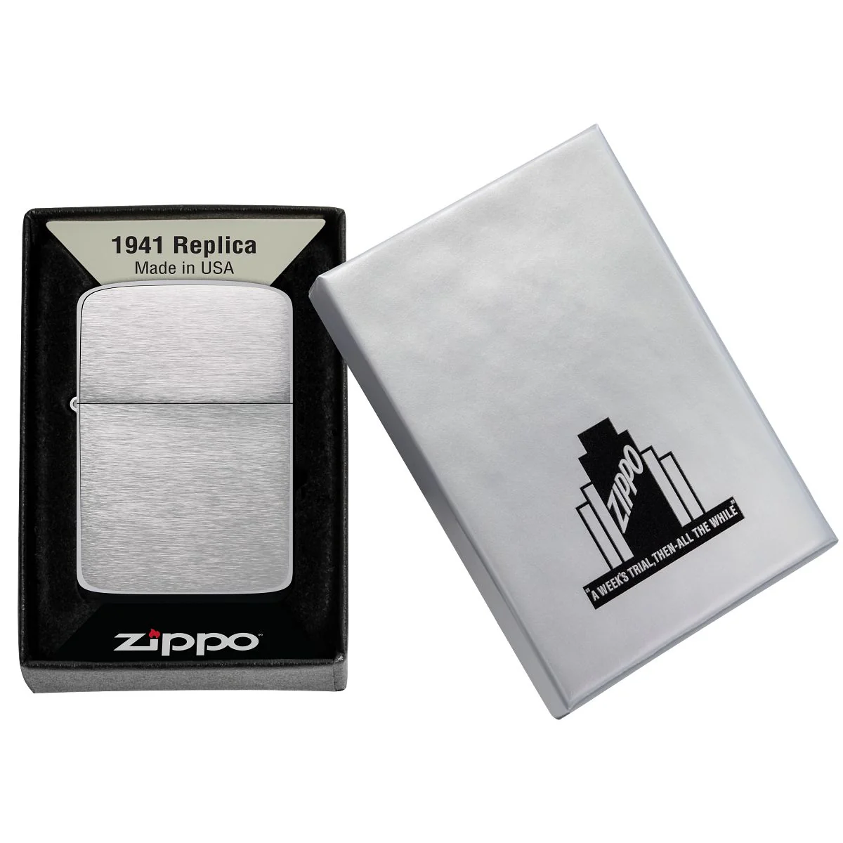 Zippo Lighter: 1941 Replica - Brushed Chrome 1941 - Image 8