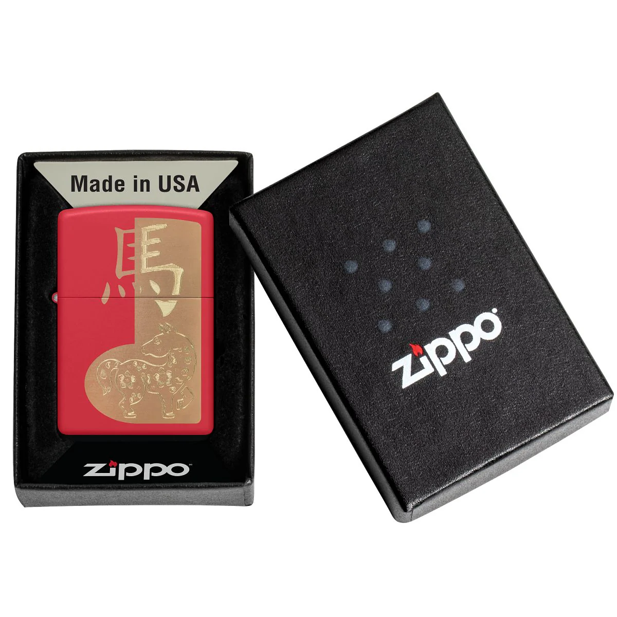 Zippo Lighter: 2026 Year of the Horse, Engraved - Red Matte 46931 - Image 6