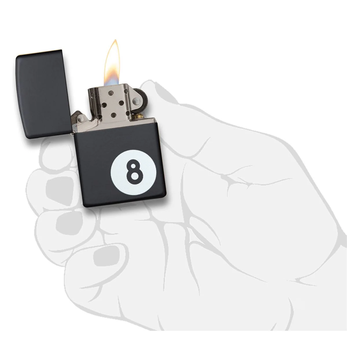Zippo Lighter: 8-Ball - Black Matte 28432 - Image 6
