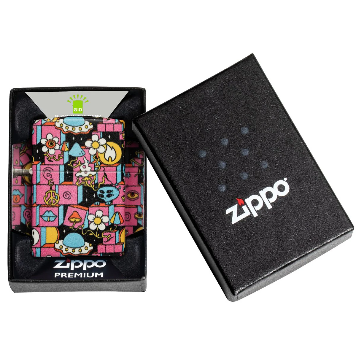 Zippo Lighter: Abstract Art Design, 540 Color - Glow-in-the-Dark Green 48779 - Image 11