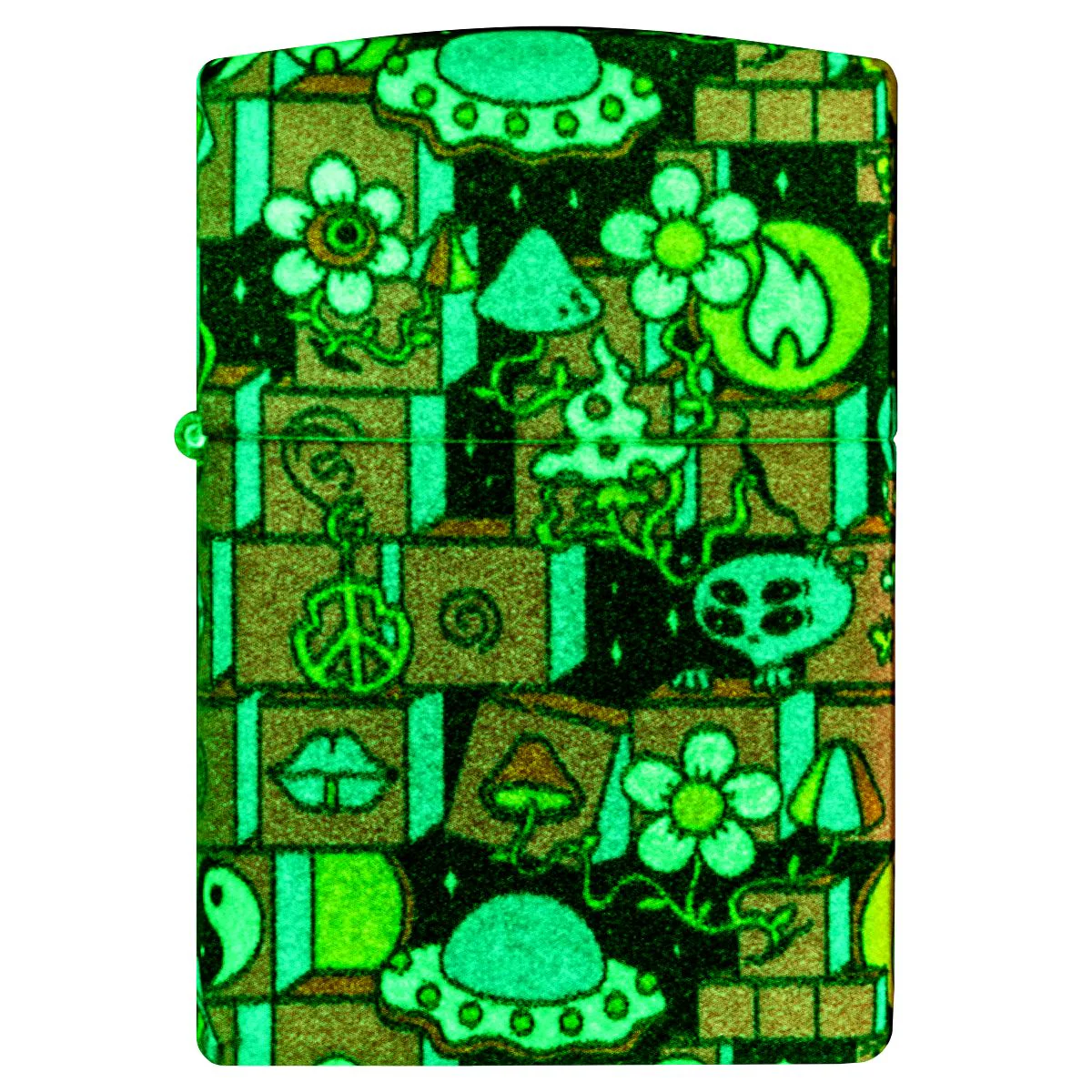 Zippo Lighter: Abstract Art Design, 540 Color - Glow-in-the-Dark Green 48779 - Image 6