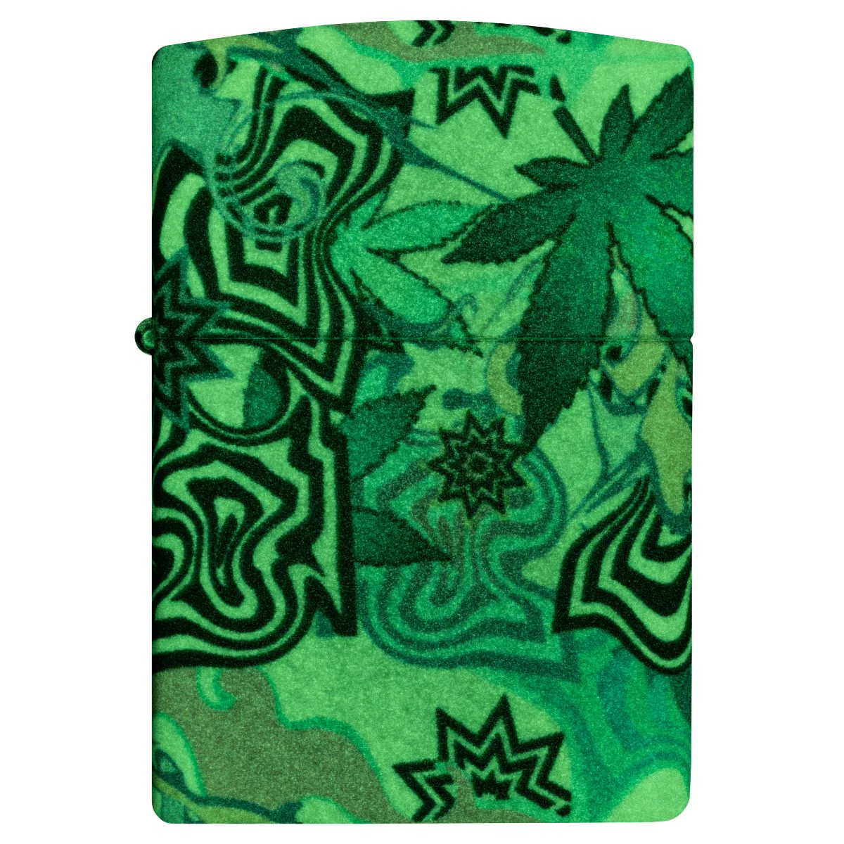 Zippo Lighter: Abstract Weed Leaf Design - Glow-in-the-Dark 46562 - Image 6
