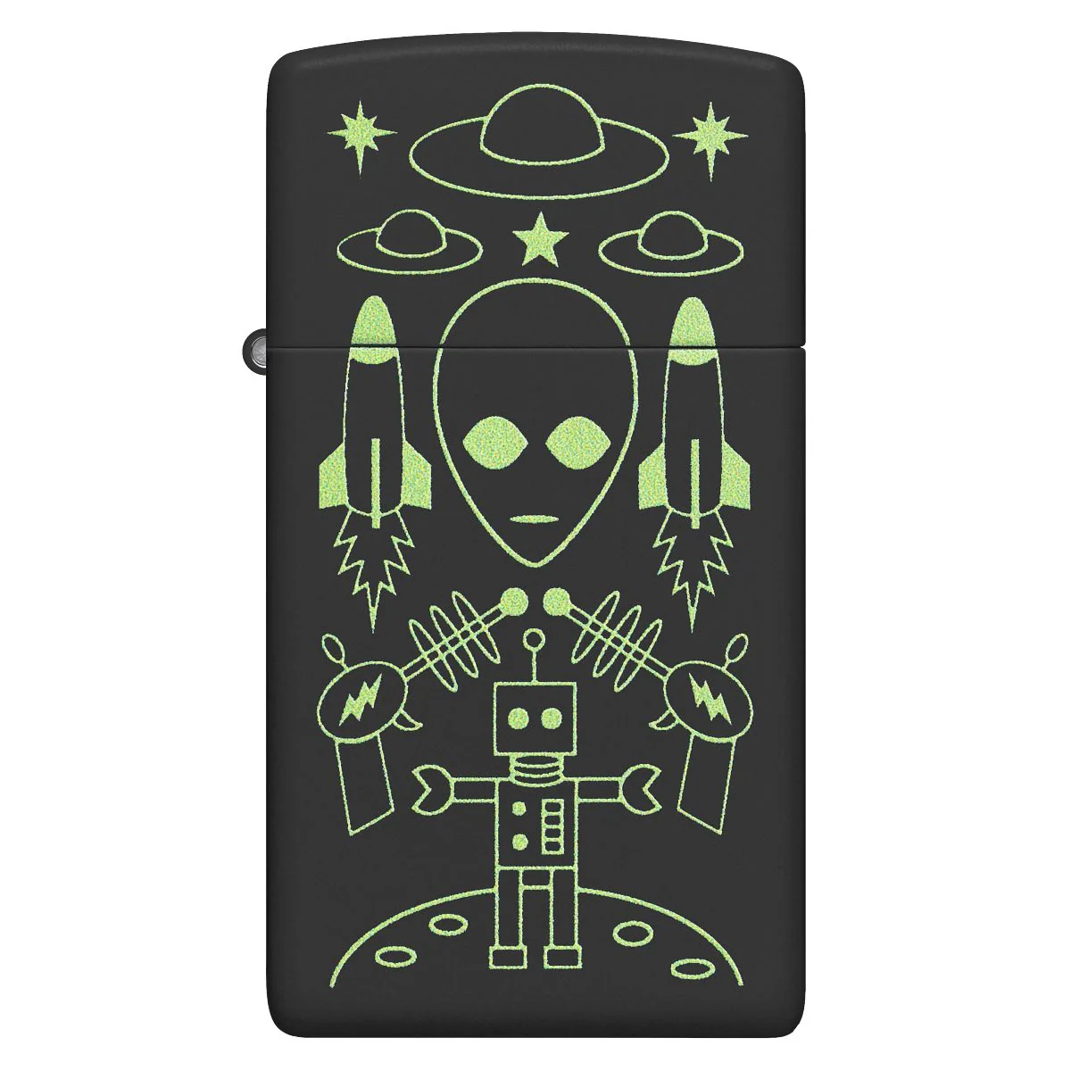 Zippo Lighter: Alien Invasion - Black Matte 46691 - Image 2