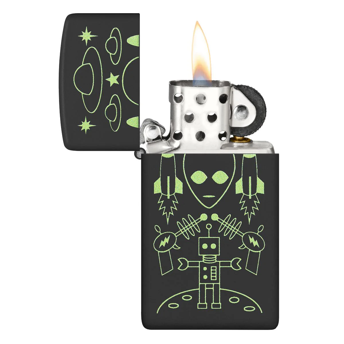 Zippo Lighter: Alien Invasion - Black Matte 46691 - Image 3