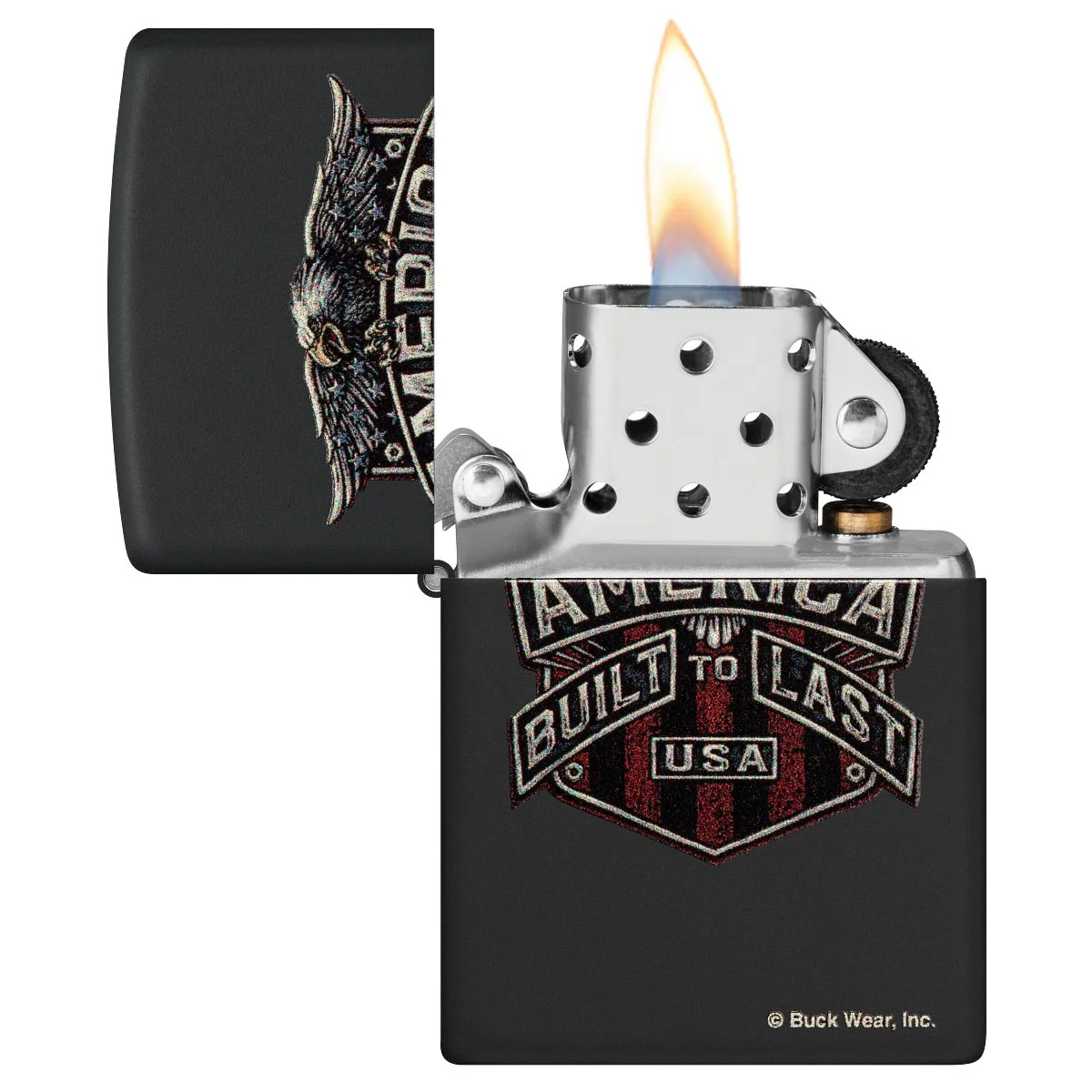 Zippo Lighter: America, Built to Last - Black Matte 46158 - Image 3