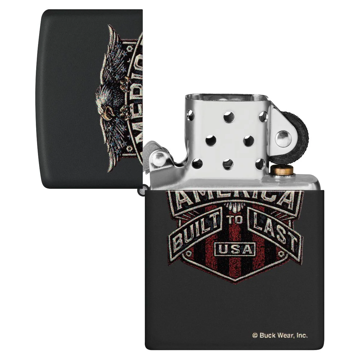 Zippo Lighter: America, Built to Last - Black Matte 46158 - Image 4