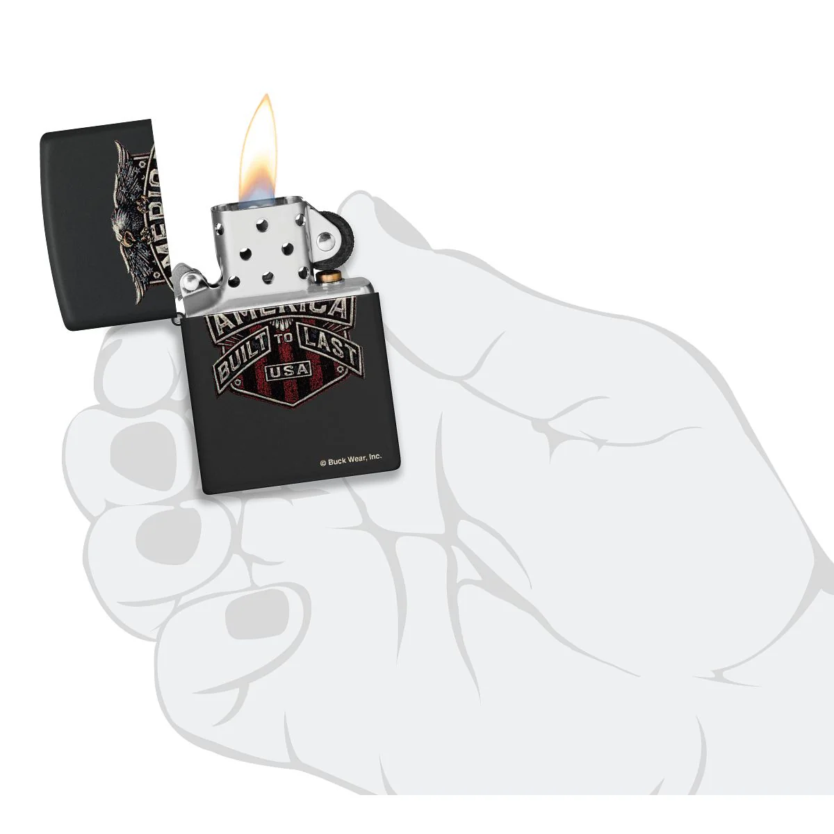 Zippo Lighter: America, Built to Last - Black Matte 46158 - Image 5
