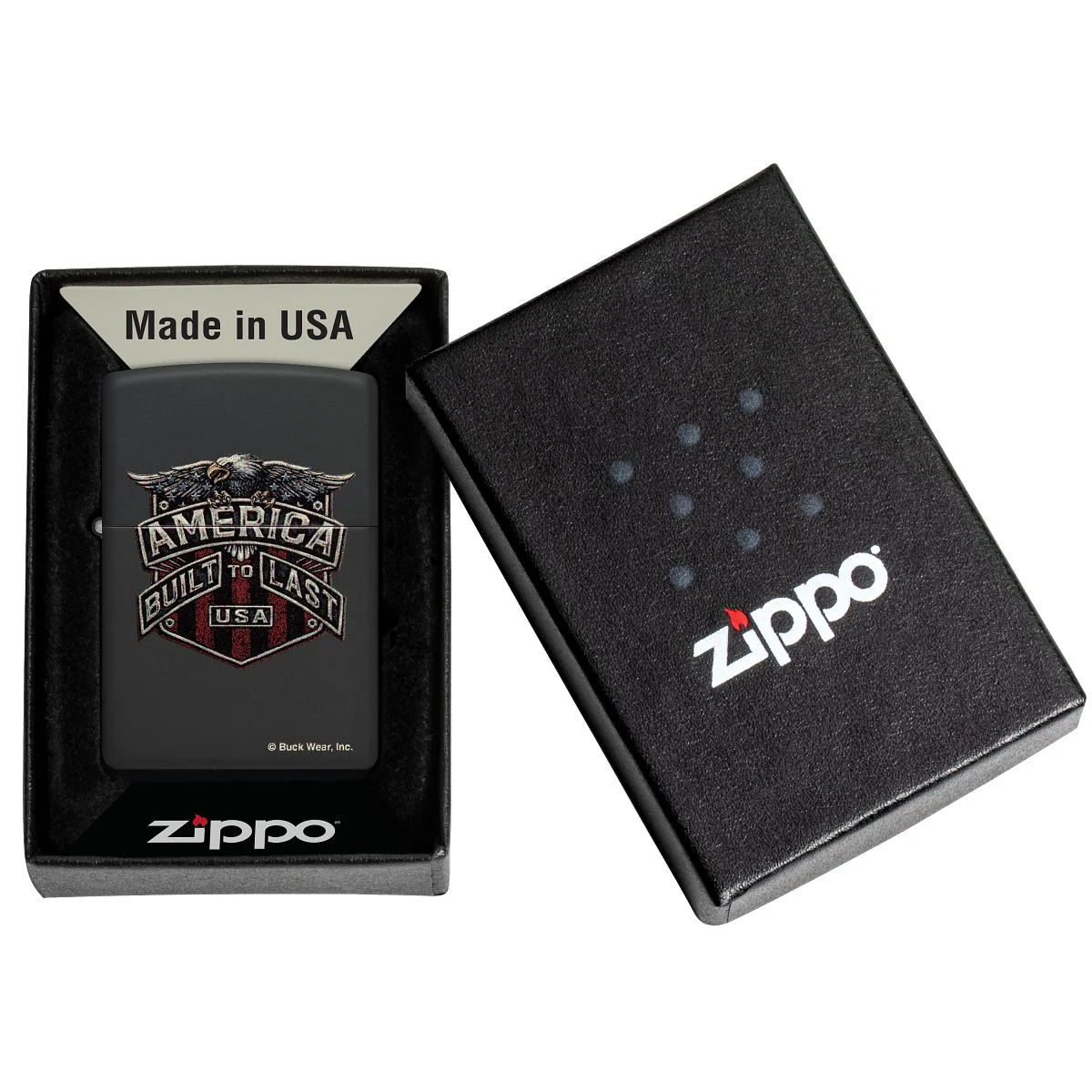Zippo Lighter: America, Built to Last - Black Matte 46158 - Image 6