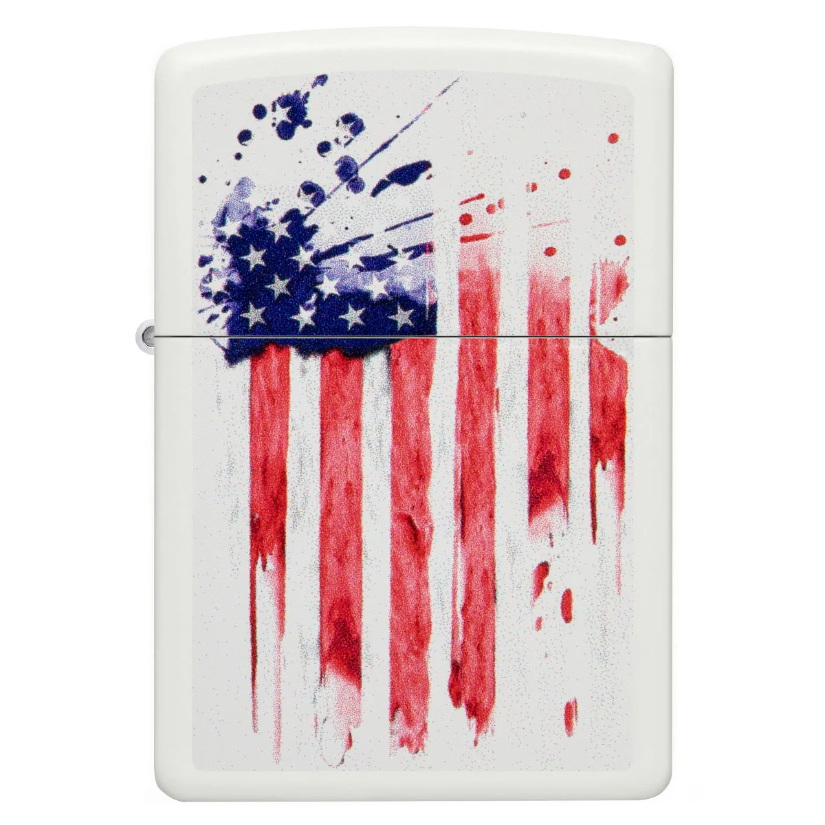 Zippo Lighter: American Flag Design - White Matte 49783 - Image 2