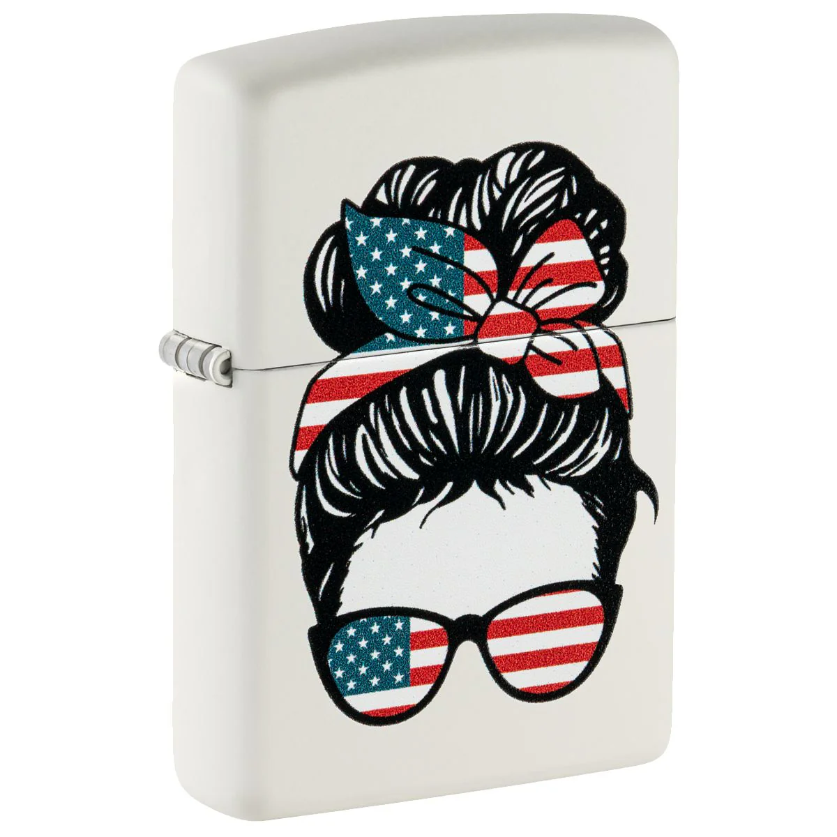 Zippo Lighter: American Woman Design - White Matte 46156