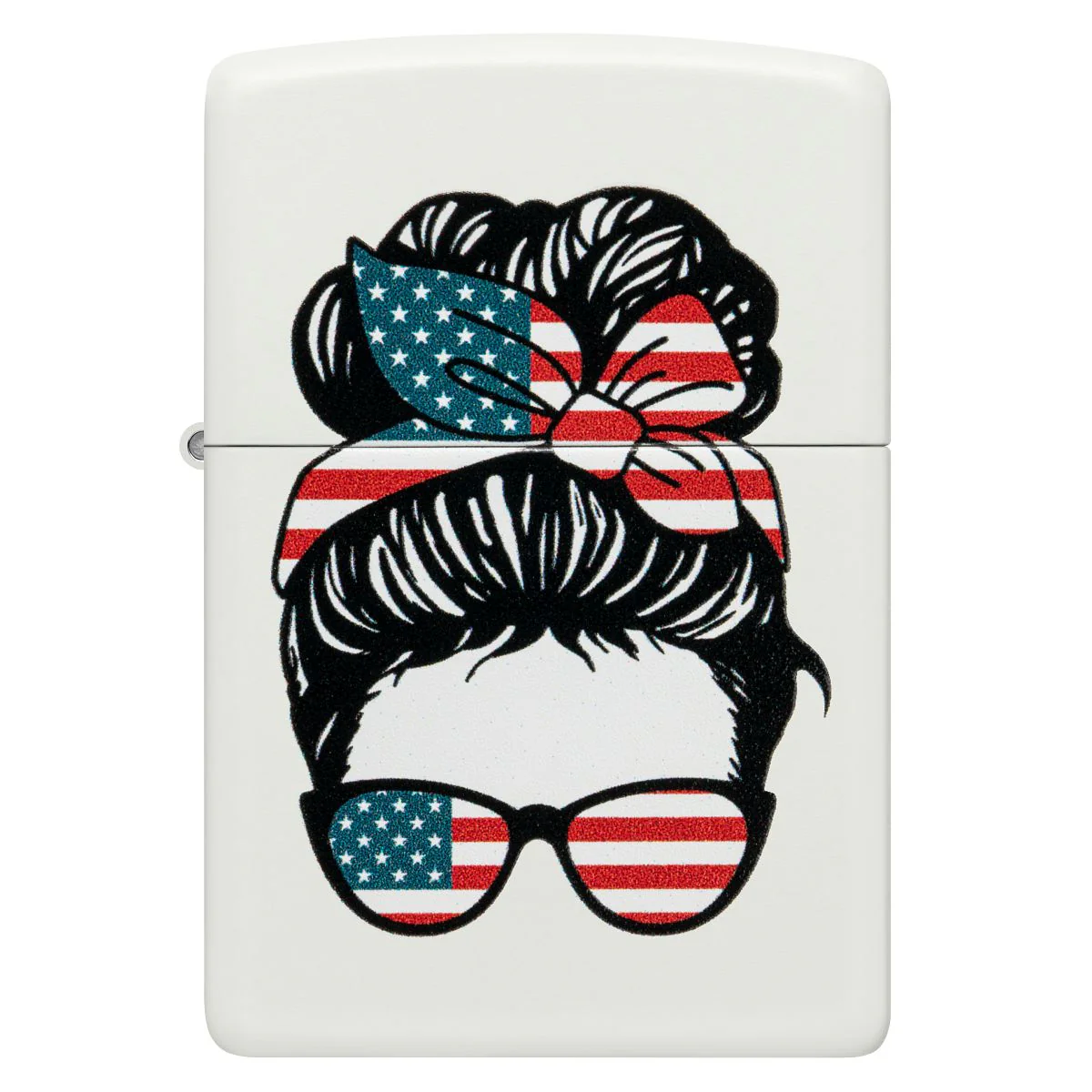 Zippo Lighter: American Woman Design - White Matte 46156 - Image 2