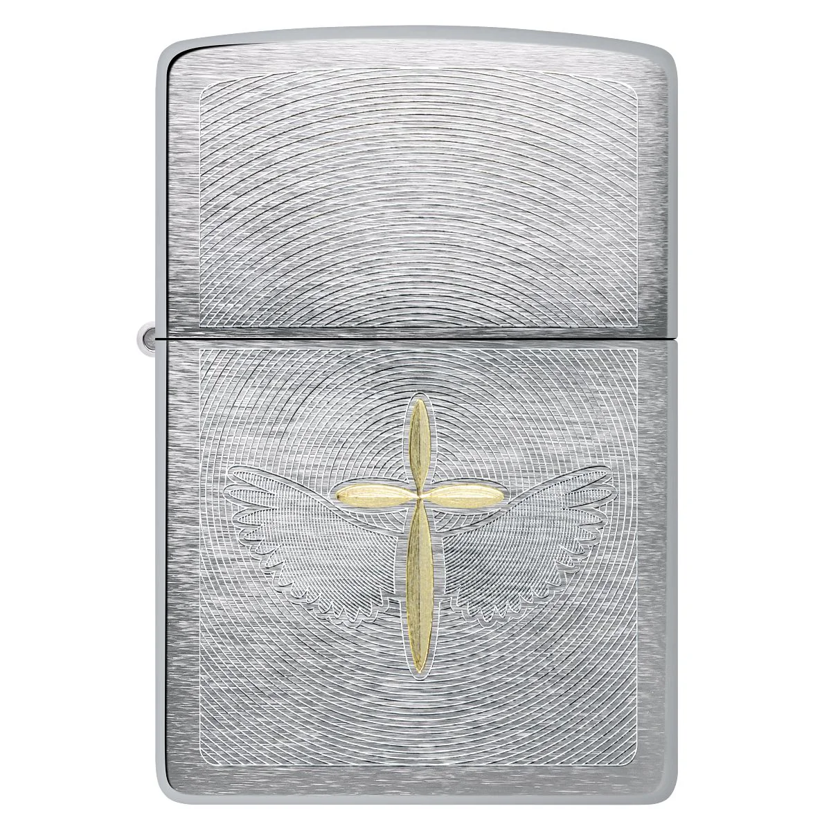 Zippo Lighter: Angel Aura Design, Engraved - Brushed Chrome 46479 - Image 2