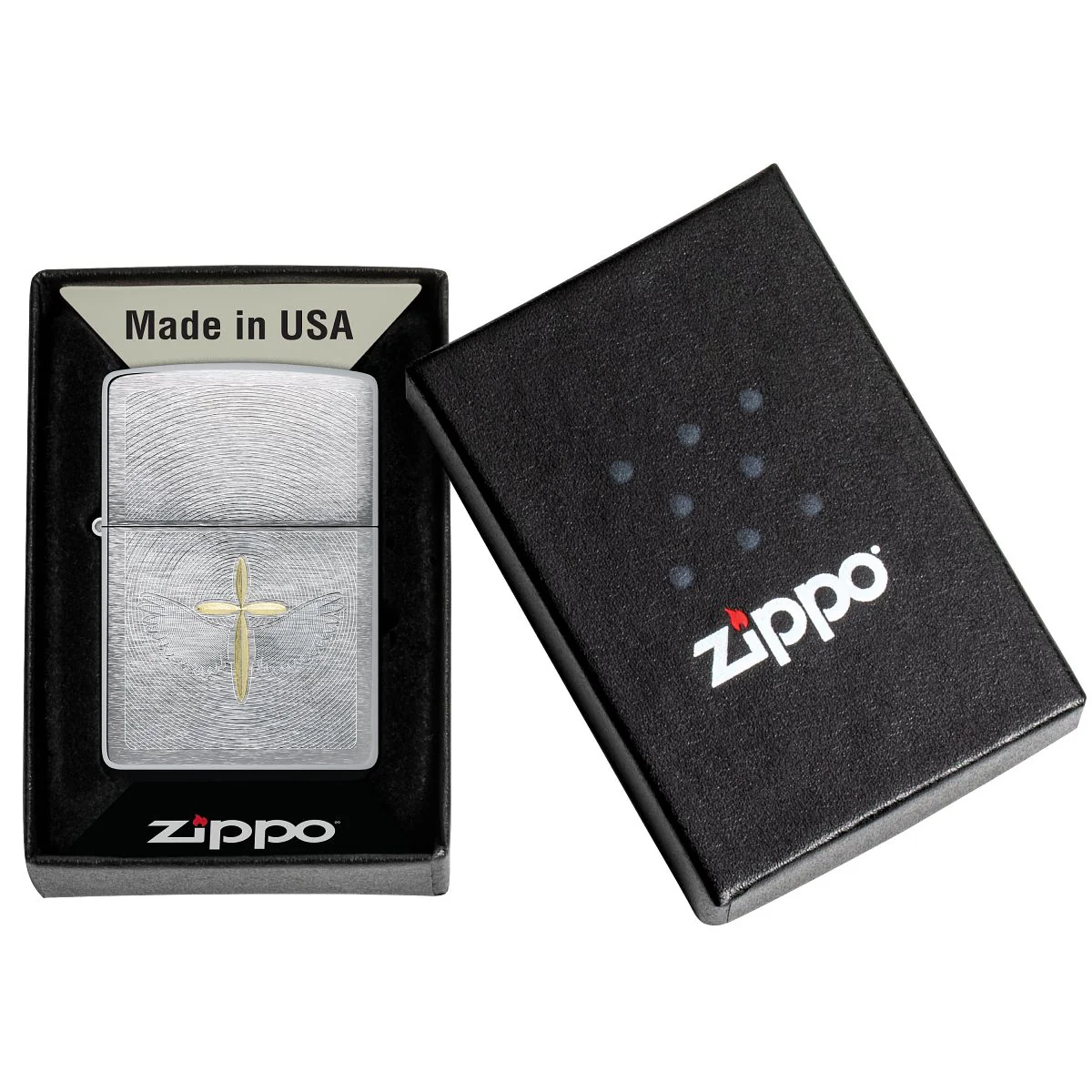 Zippo Lighter: Angel Aura Design, Engraved - Brushed Chrome 46479 - Image 6