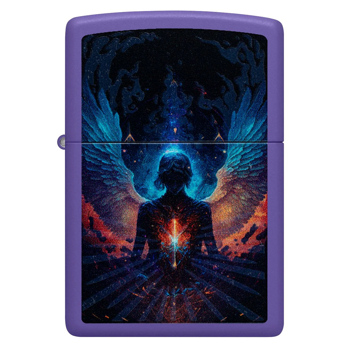 Zippo Lighter: Angel Design - Purple Matte 46612 - Image 3