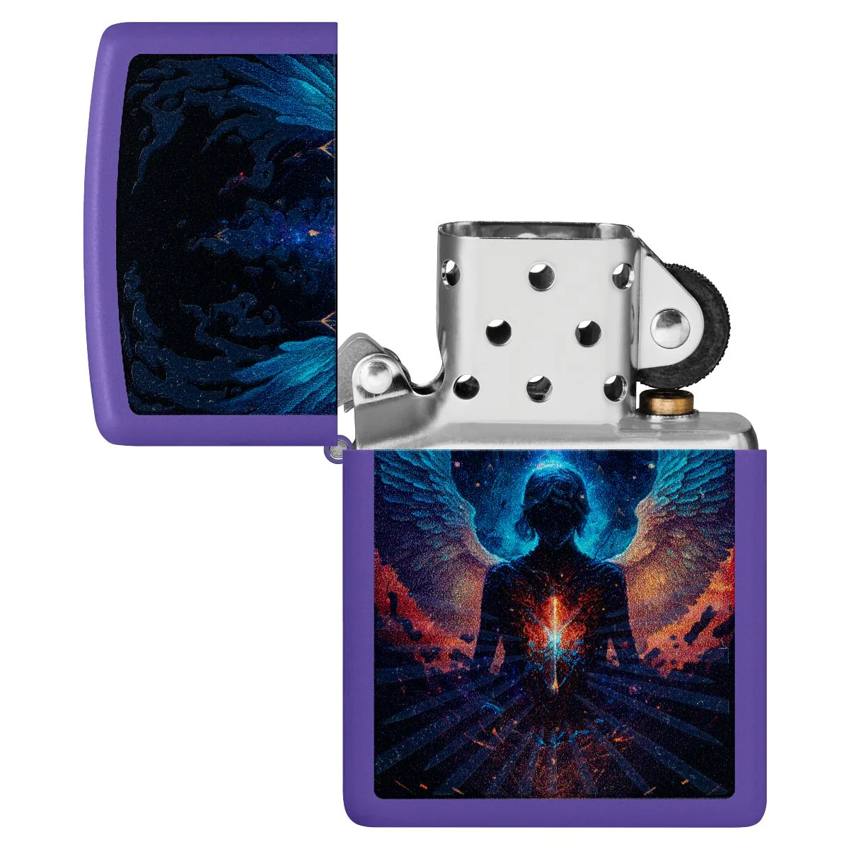 Zippo Lighter: Angel Design - Purple Matte 46612 - Image 5