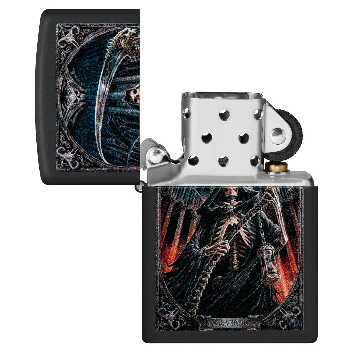 Zippo Lighter: Anne Stokes Grim Reaper - Black Matte 46164 - Image 4