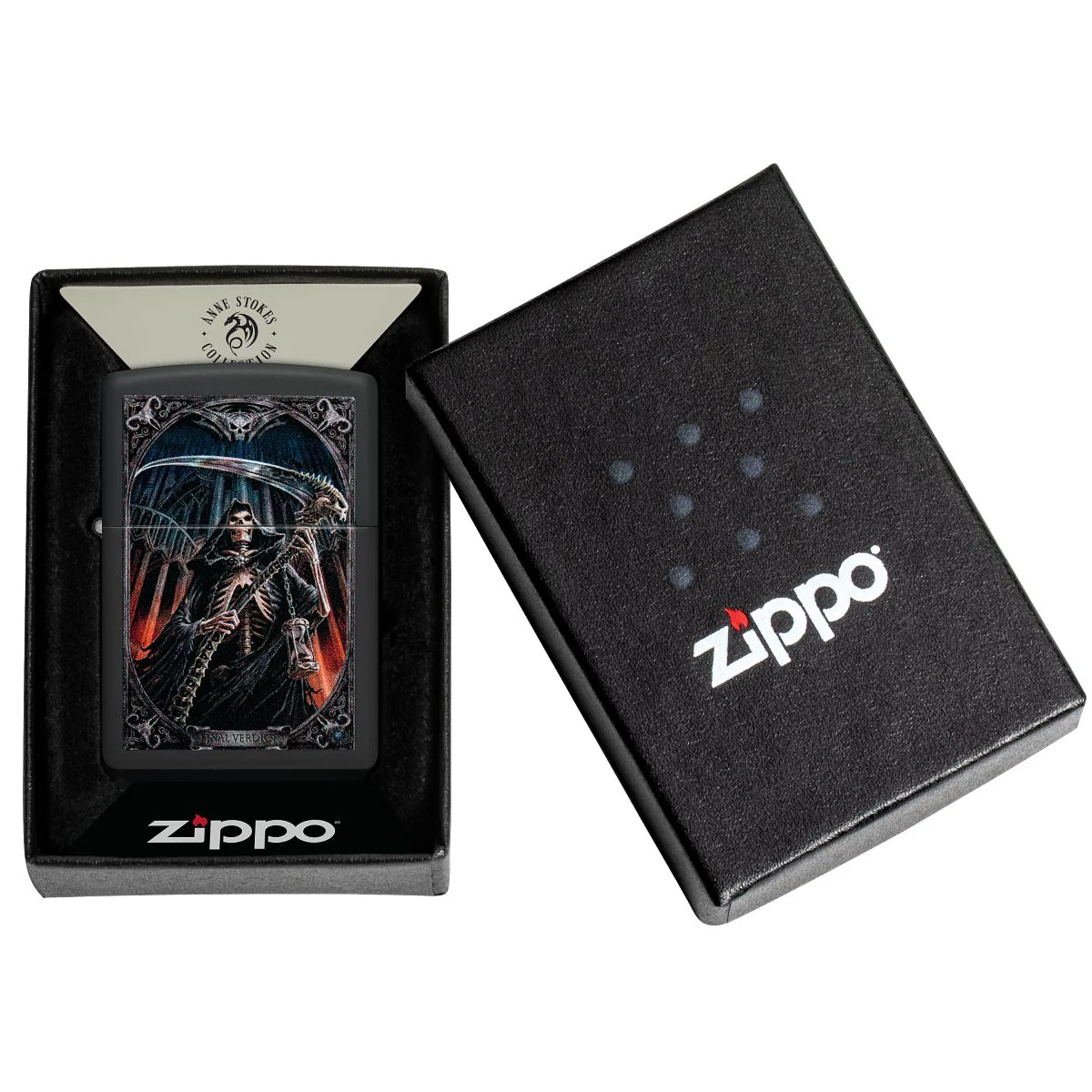 Zippo Lighter: Anne Stokes Grim Reaper - Black Matte 46164 - Image 6