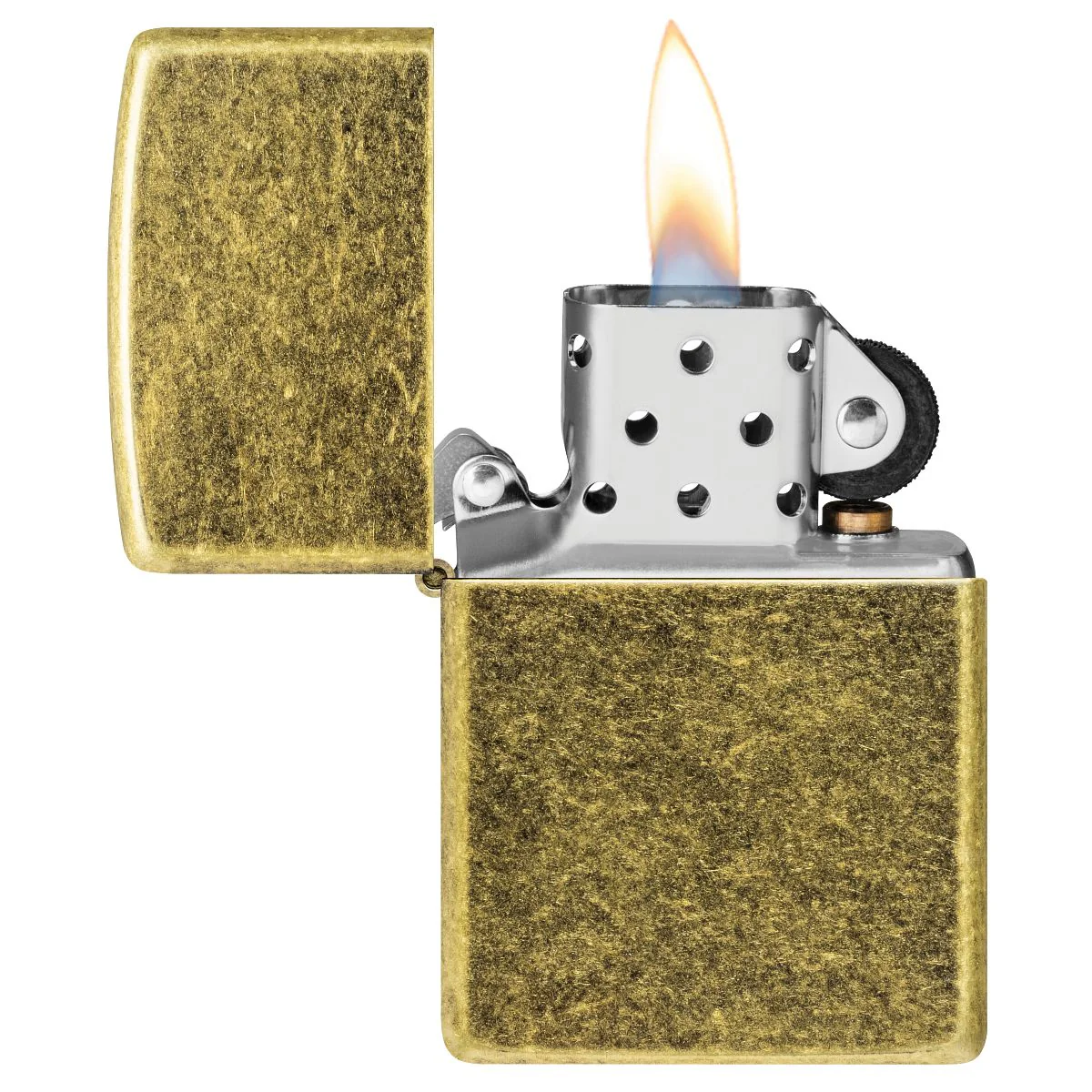 Zippo Lighter: Antique Brass - Antique Brass 201FB - Image 5
