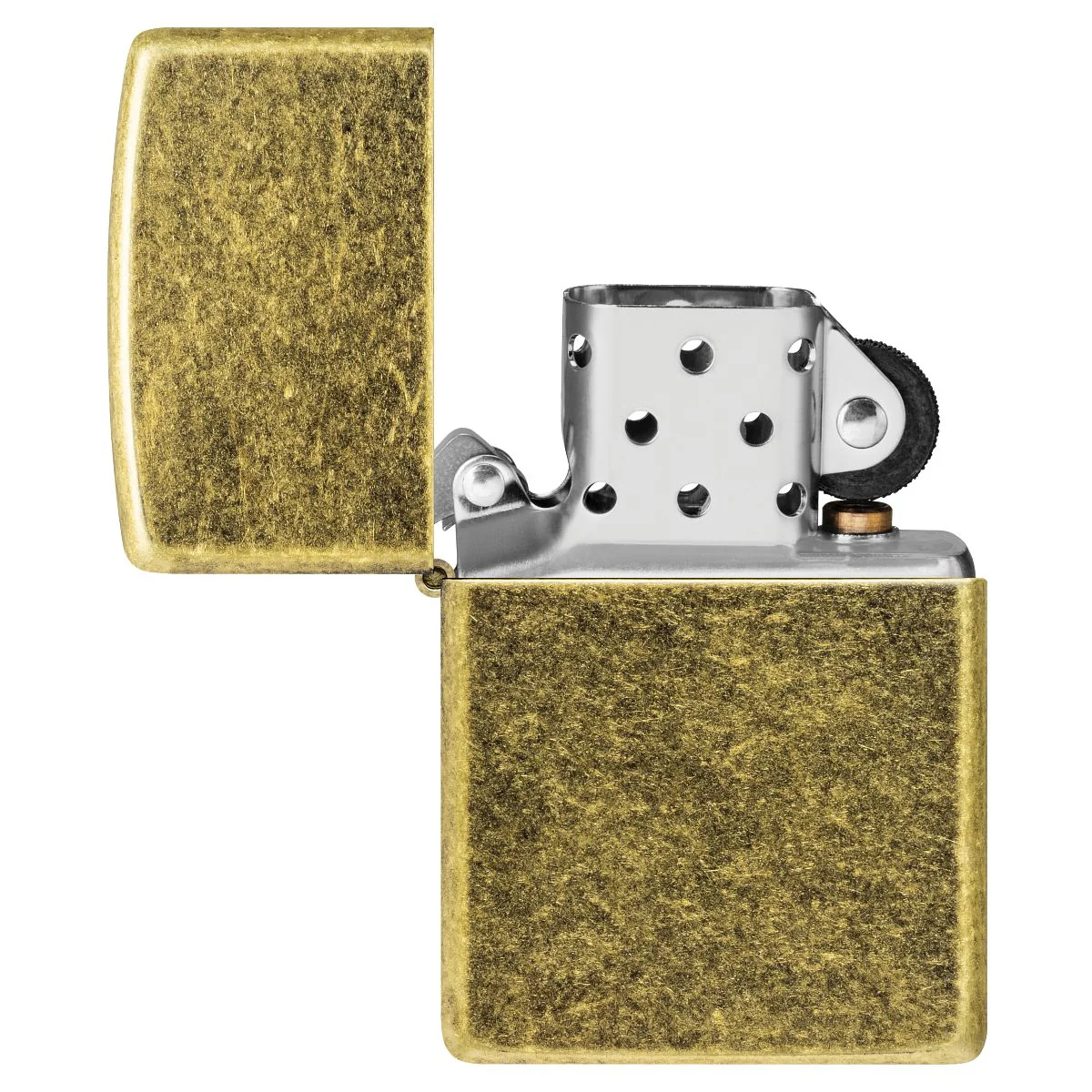 Zippo Lighter: Antique Brass - Antique Brass 201FB - Image 6