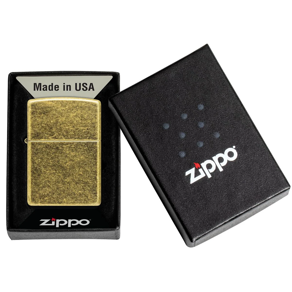 Zippo Lighter: Antique Brass - Antique Brass 201FB - Image 8