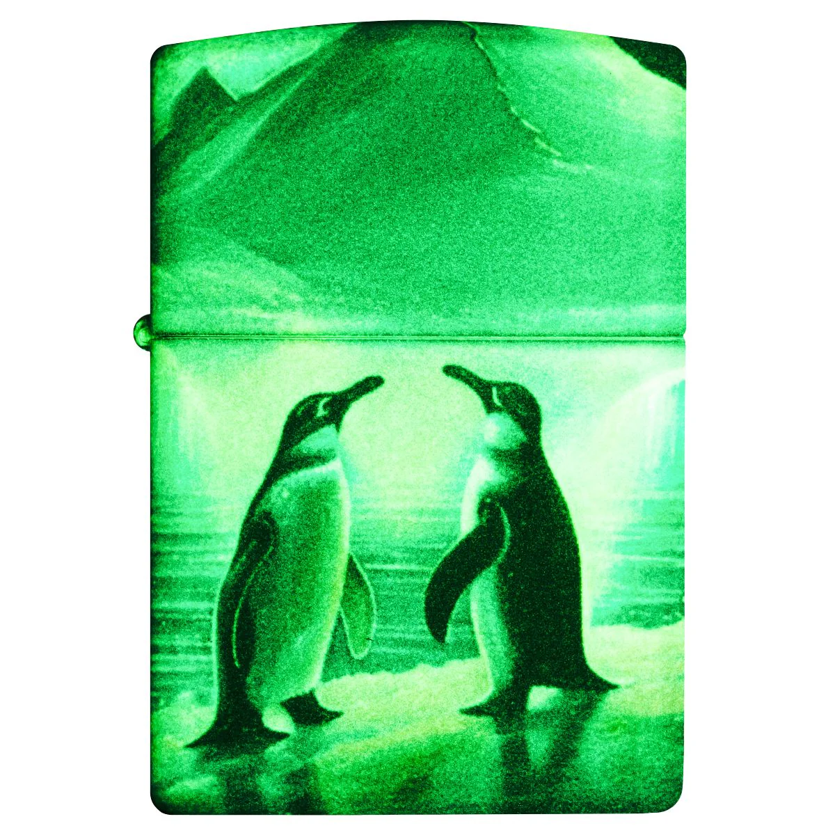 Zippo Lighter: Arctic Penguins - Glow-in-the-Dark Green 46014 - Image 6