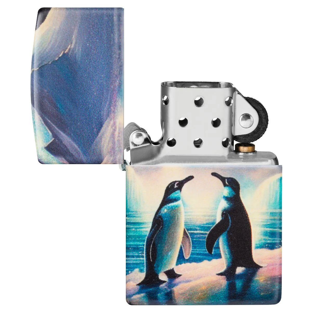 Zippo Lighter: Arctic Penguins - Glow-in-the-Dark Green 46014 - Image 9