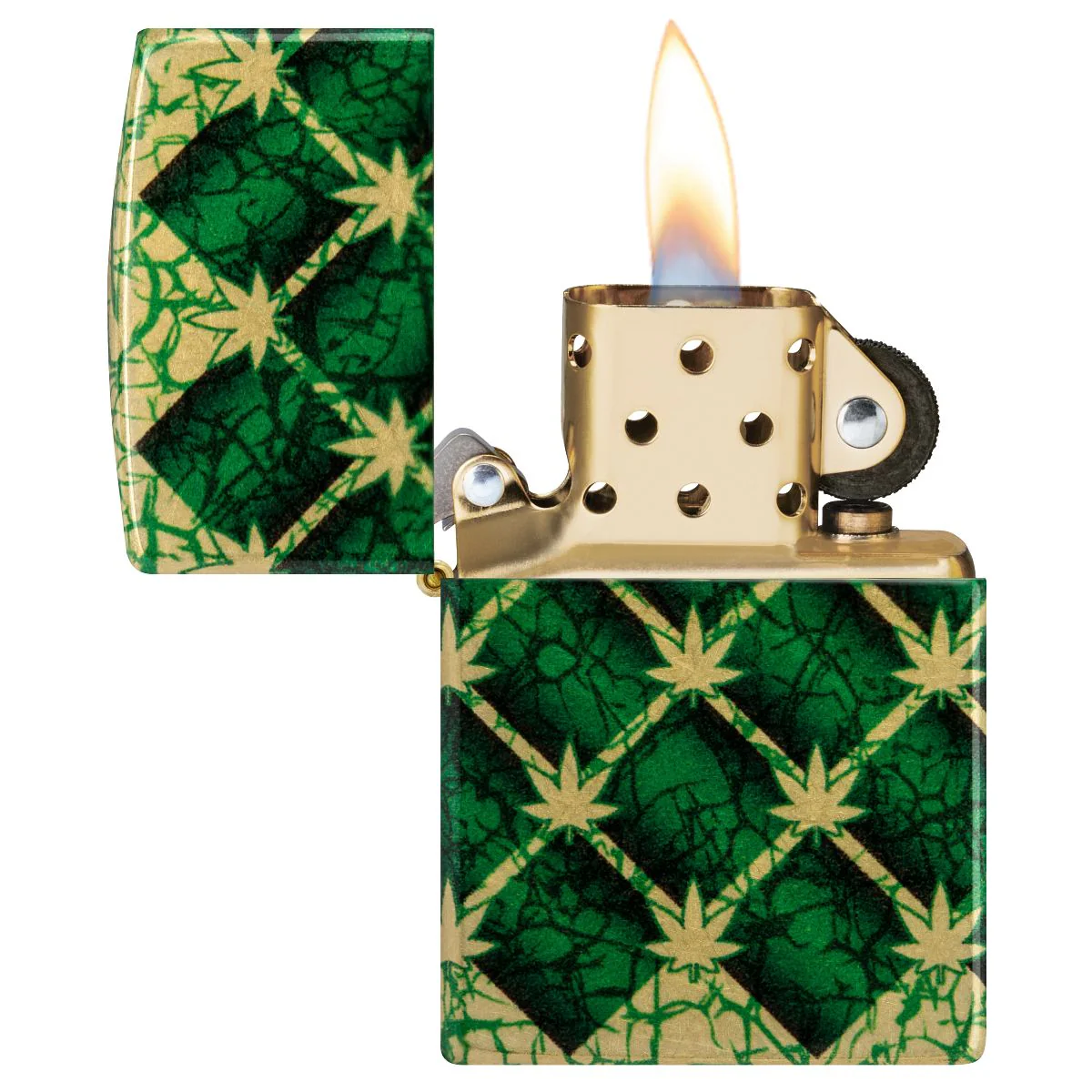 Zippo Lighter: Argyle Weed Leaves - 540 Fusion 46265 - Image 7