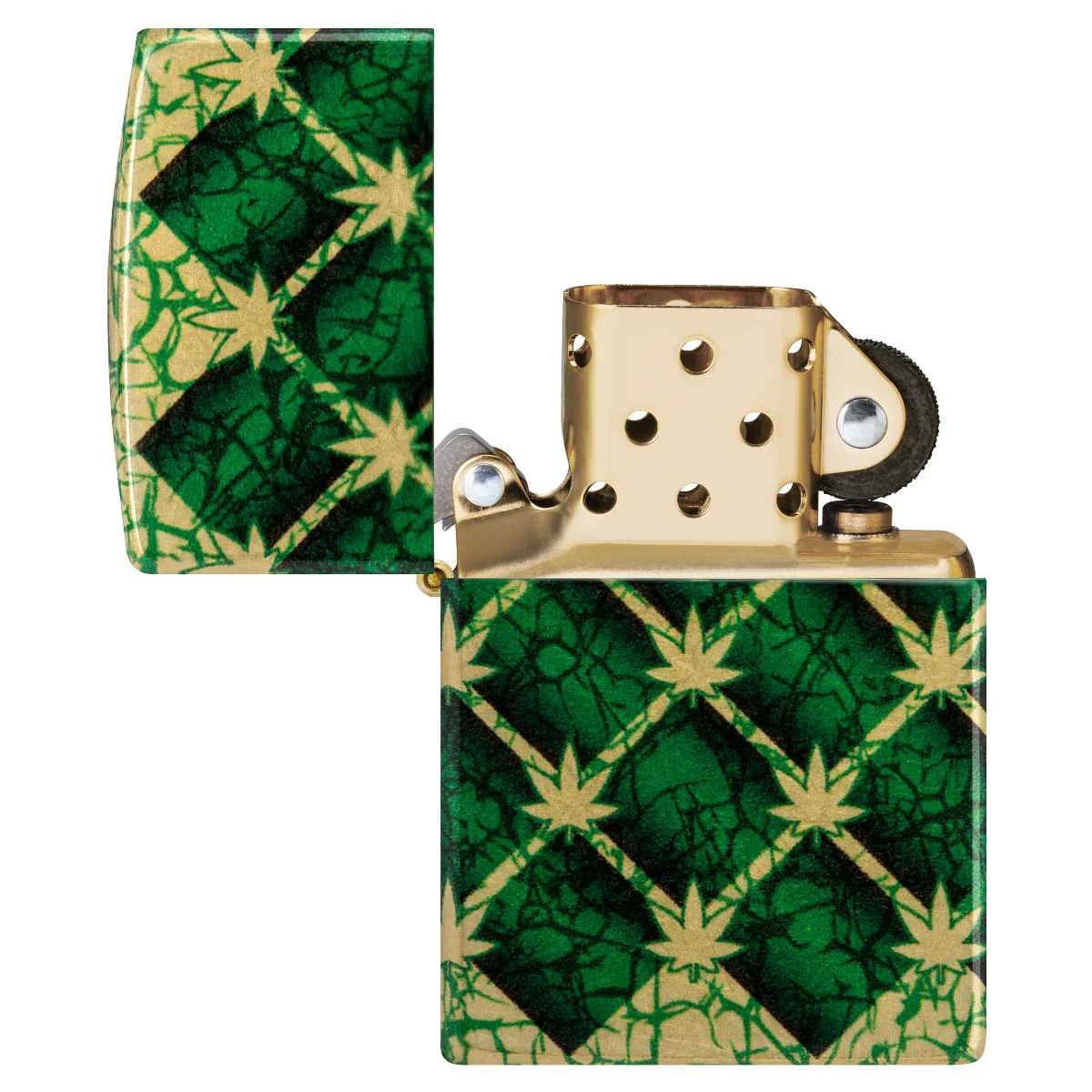 Zippo Lighter: Argyle Weed Leaves - 540 Fusion 46265 - Image 8