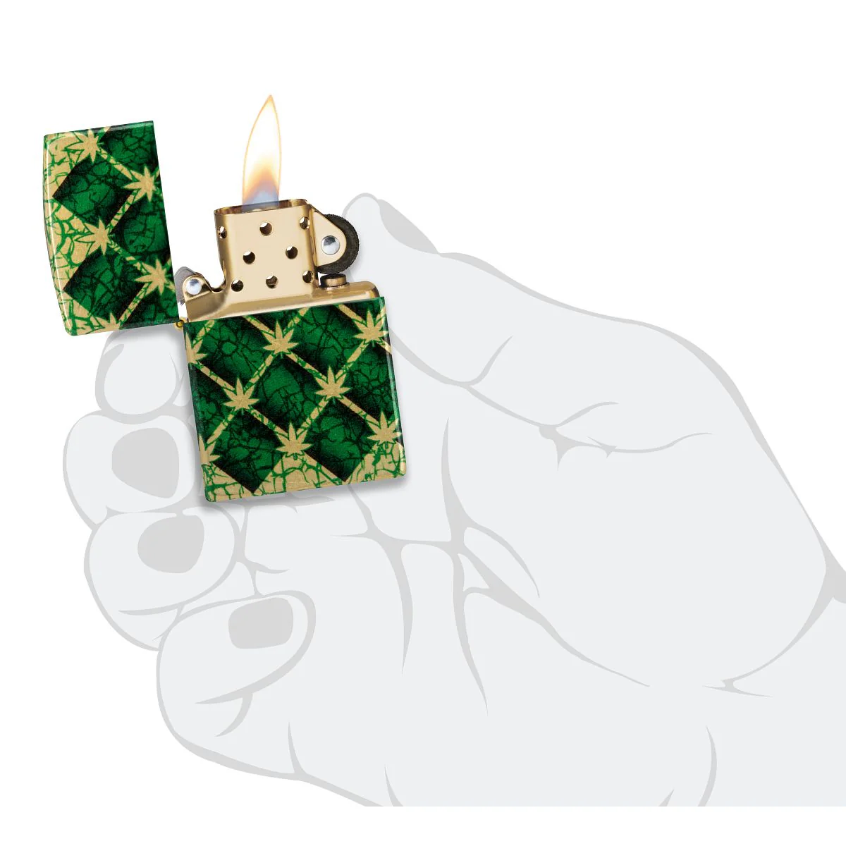 Zippo Lighter: Argyle Weed Leaves - 540 Fusion 46265 - Image 9