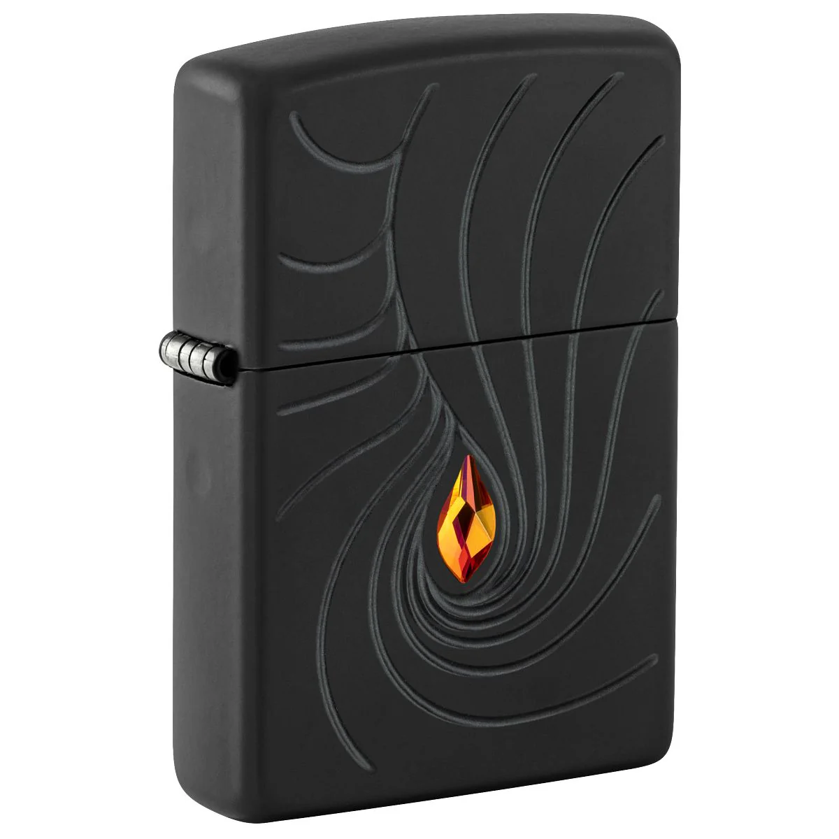 Zippo Lighter: Armor Crystal Waves, Deep Carved - Black Matte 46777