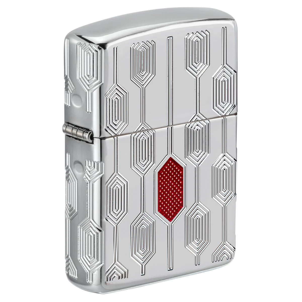 Zippo Lighter: Armor Deep Carve Multicut Pattern - High Polish Chrome 49881