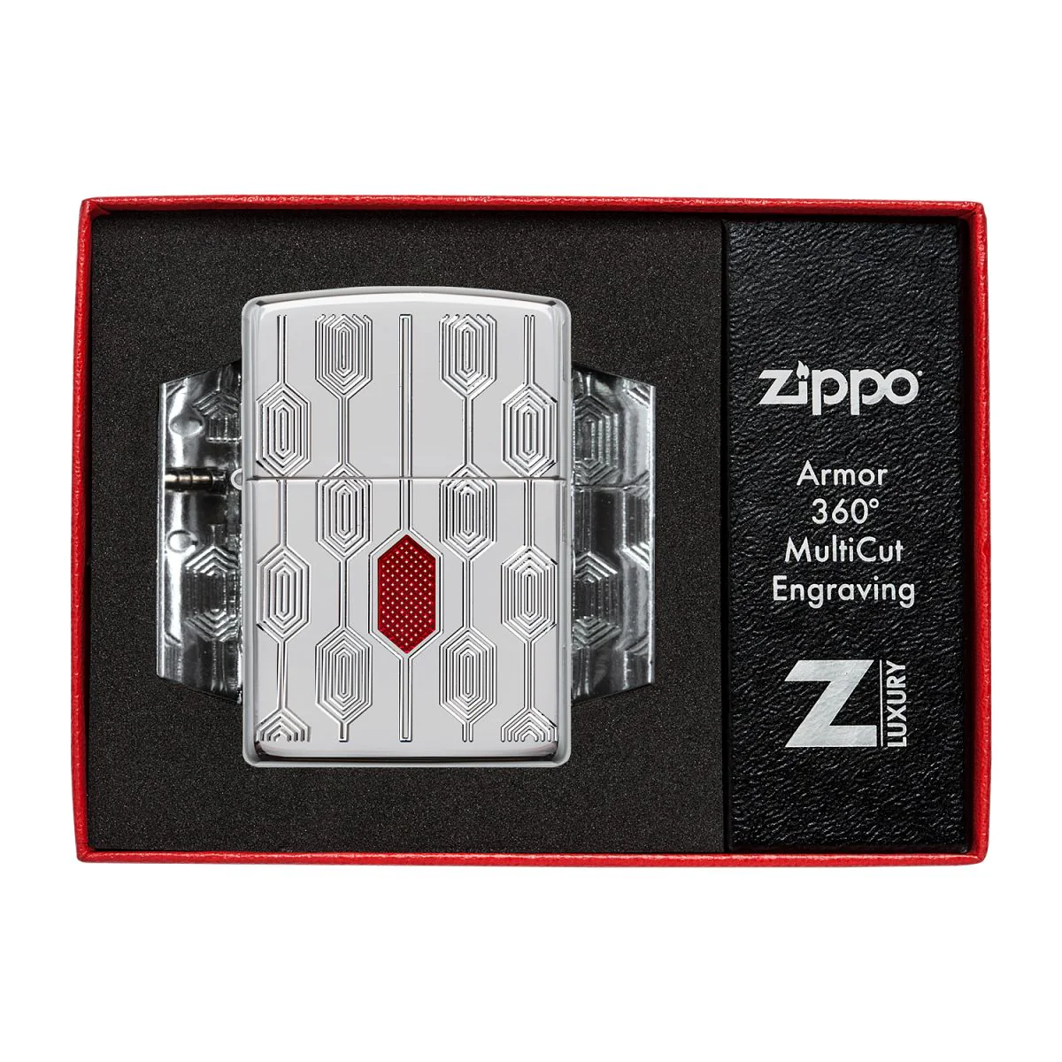 Zippo Lighter: Armor Deep Carve Multicut Pattern - High Polish Chrome 49881 - Image 10