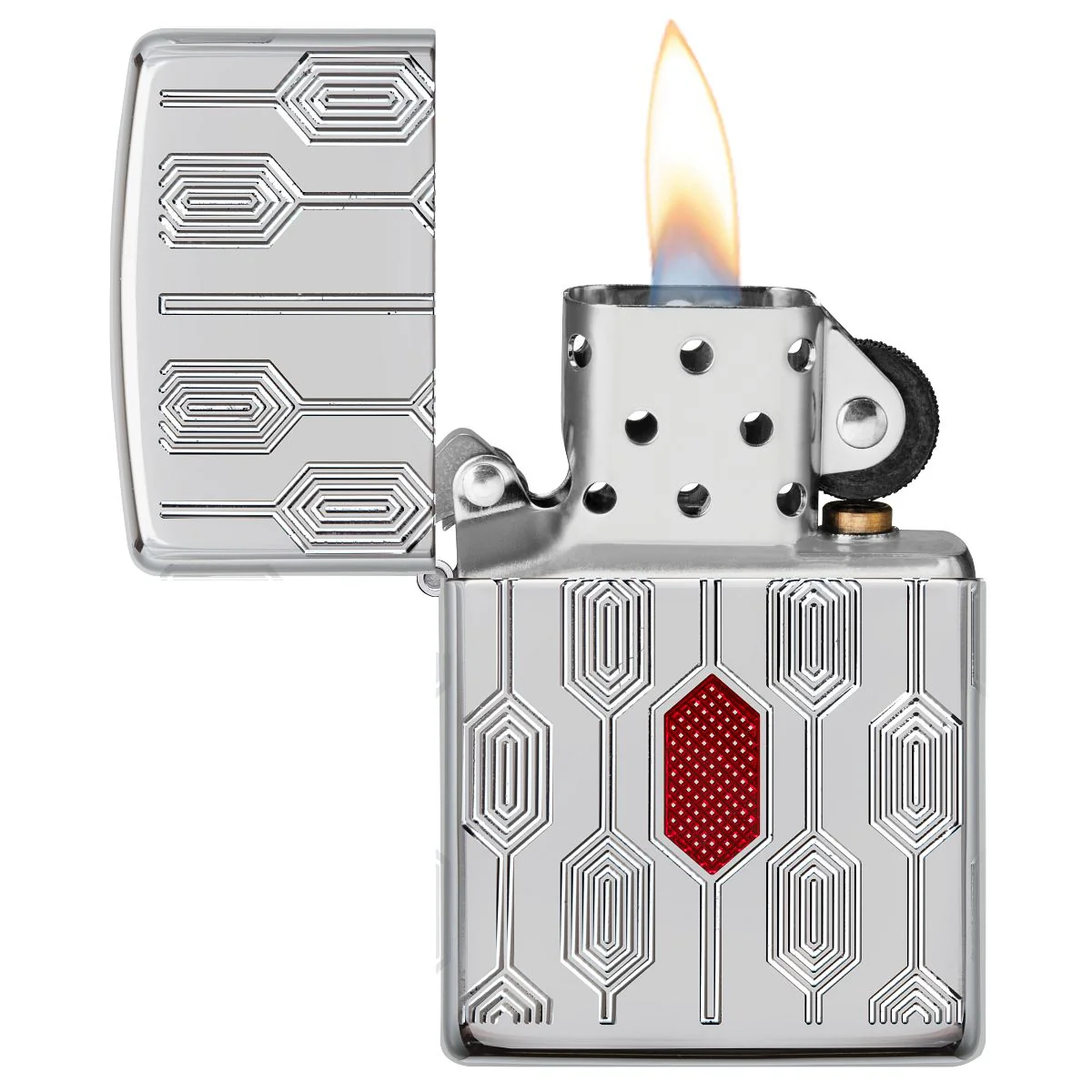 Zippo Lighter: Armor Deep Carve Multicut Pattern - High Polish Chrome 49881 - Image 7