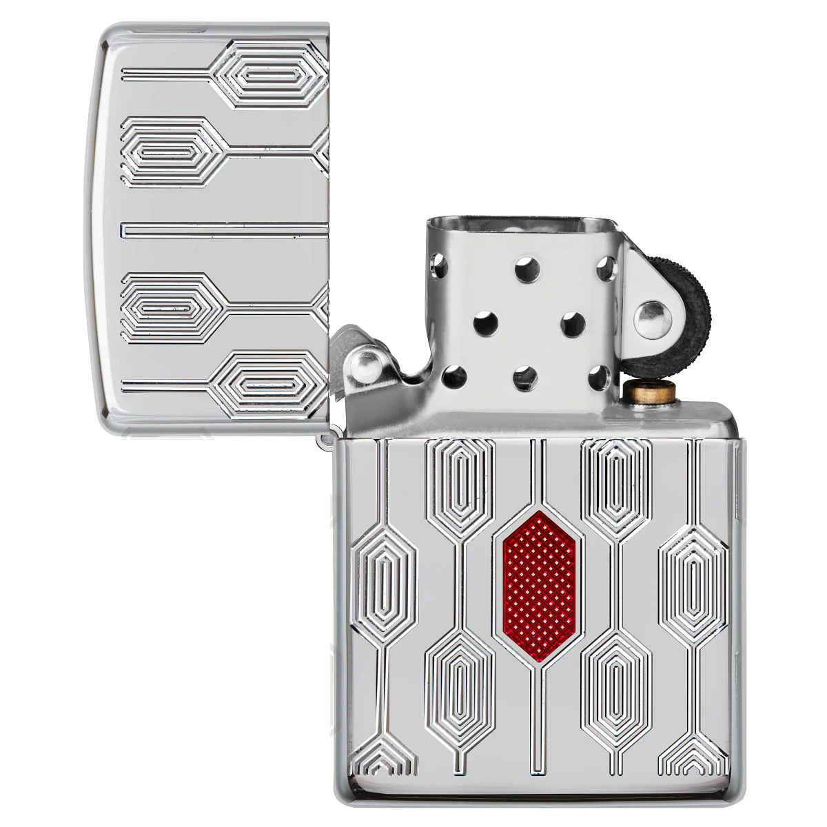 Zippo Lighter: Armor Deep Carve Multicut Pattern - High Polish Chrome 49881 - Image 8