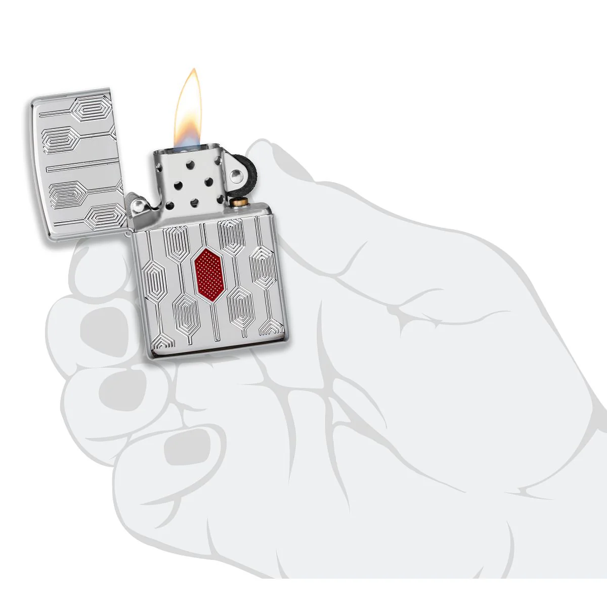 Zippo Lighter: Armor Deep Carve Multicut Pattern - High Polish Chrome 49881 - Image 9