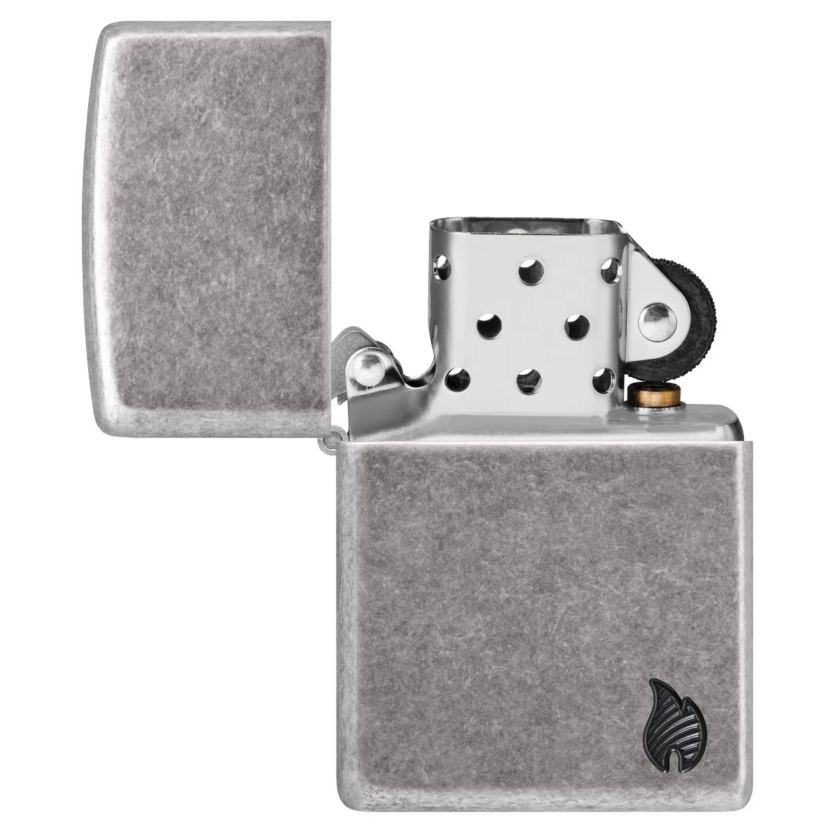 Zippo Lighter: Armor Deep Carved Flame - Antique Silver 46399 - Image 4
