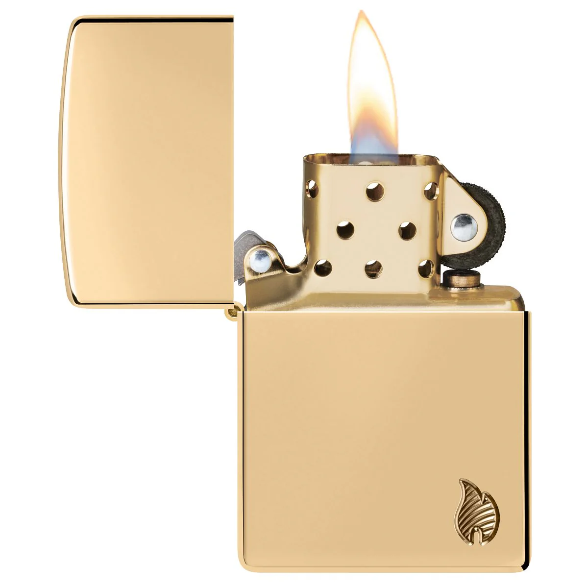 Zippo Lighter: Armor Deep Carved Flame - High Polish Brass 46397 - Image 3