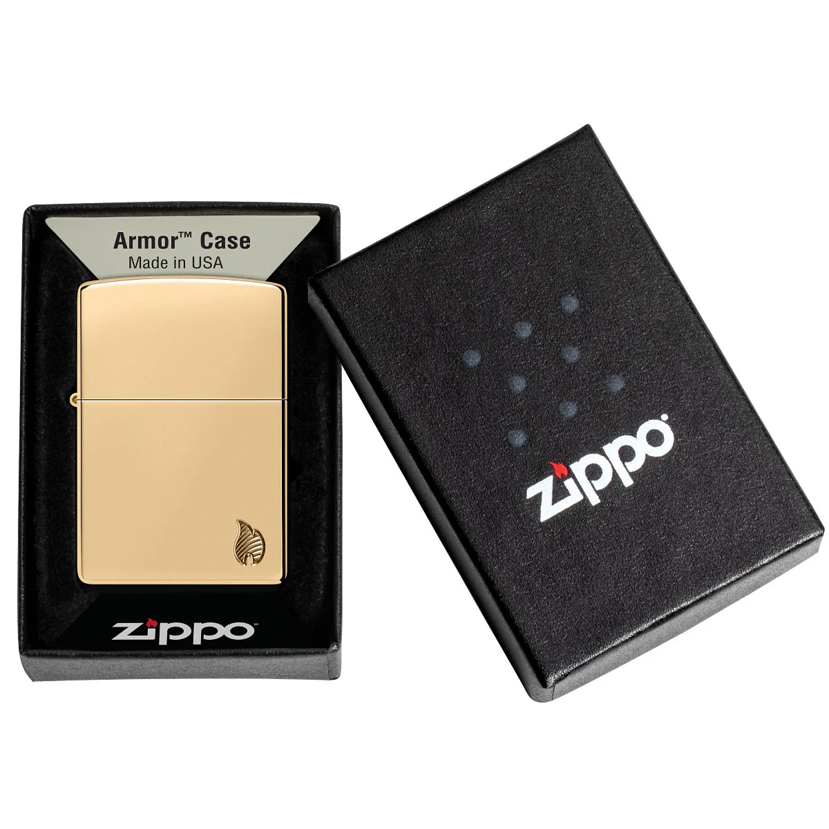 Zippo Lighter: Armor Deep Carved Flame - High Polish Brass 46397 - Image 6