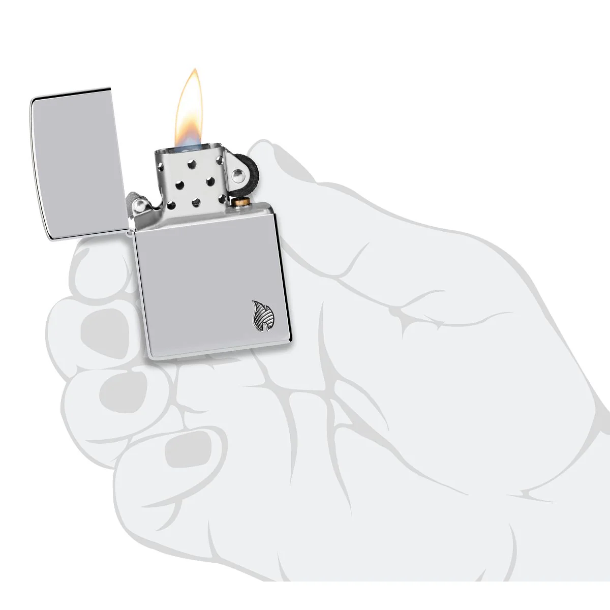 Zippo Lighter: Armor Deep Carved Flame - High Polish Chrome 46396 - Image 5