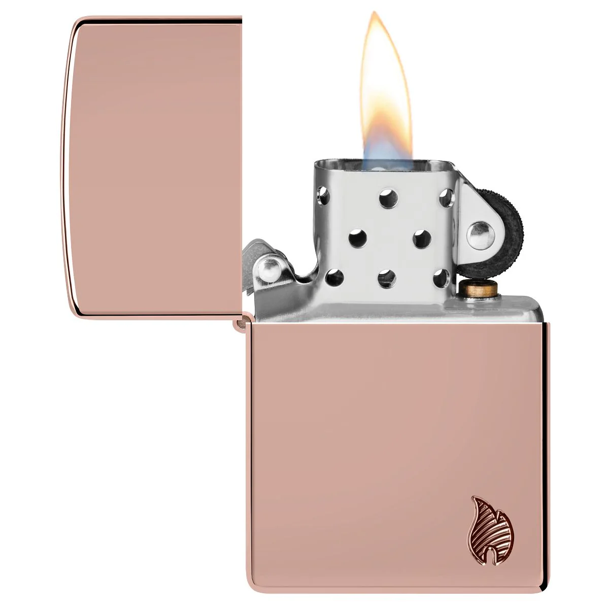 Zippo Lighter: Armor Deep Carved Flame - High Polish Rose Gold 46401 - Image 3