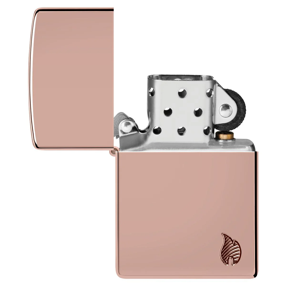 Zippo Lighter: Armor Deep Carved Flame - High Polish Rose Gold 46401 - Image 4