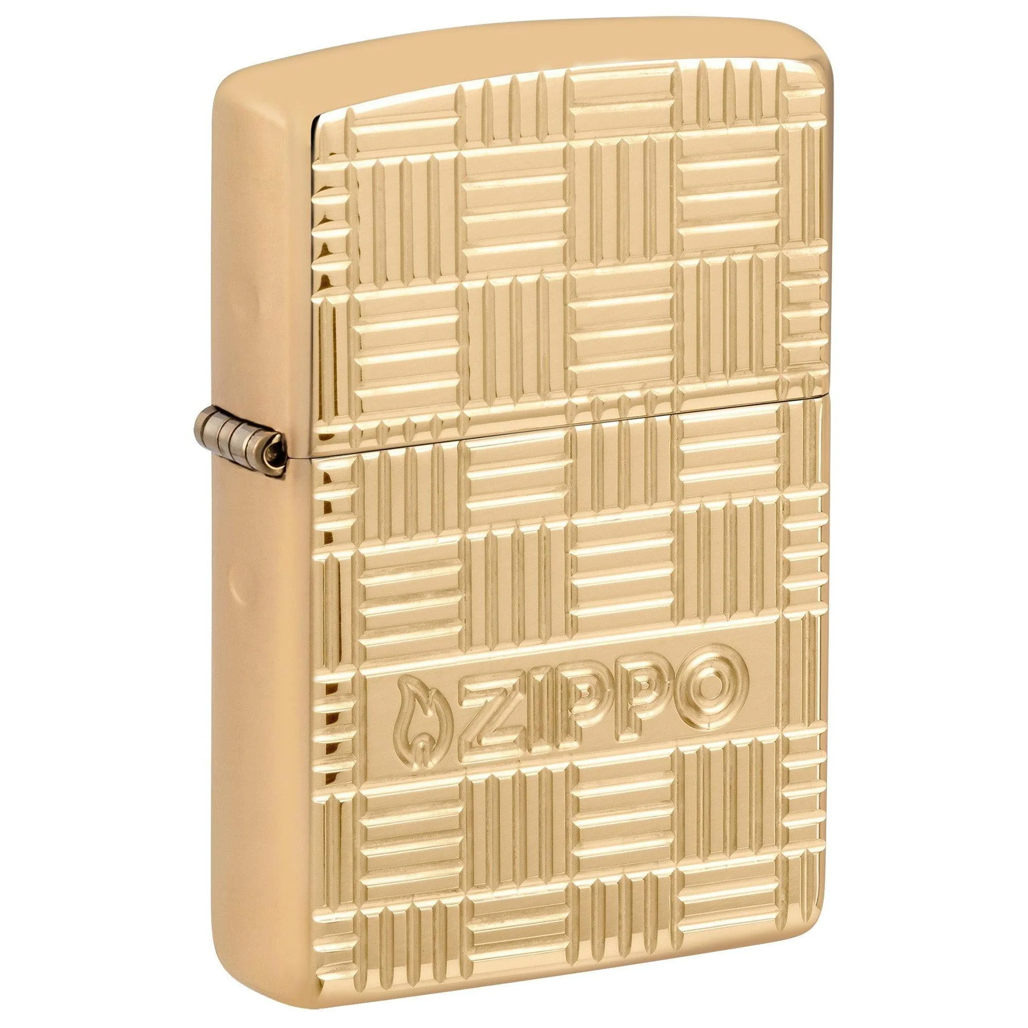 Zippo Lighter: Armor Deep Carved Zippo Design - High Polish Brass 46274